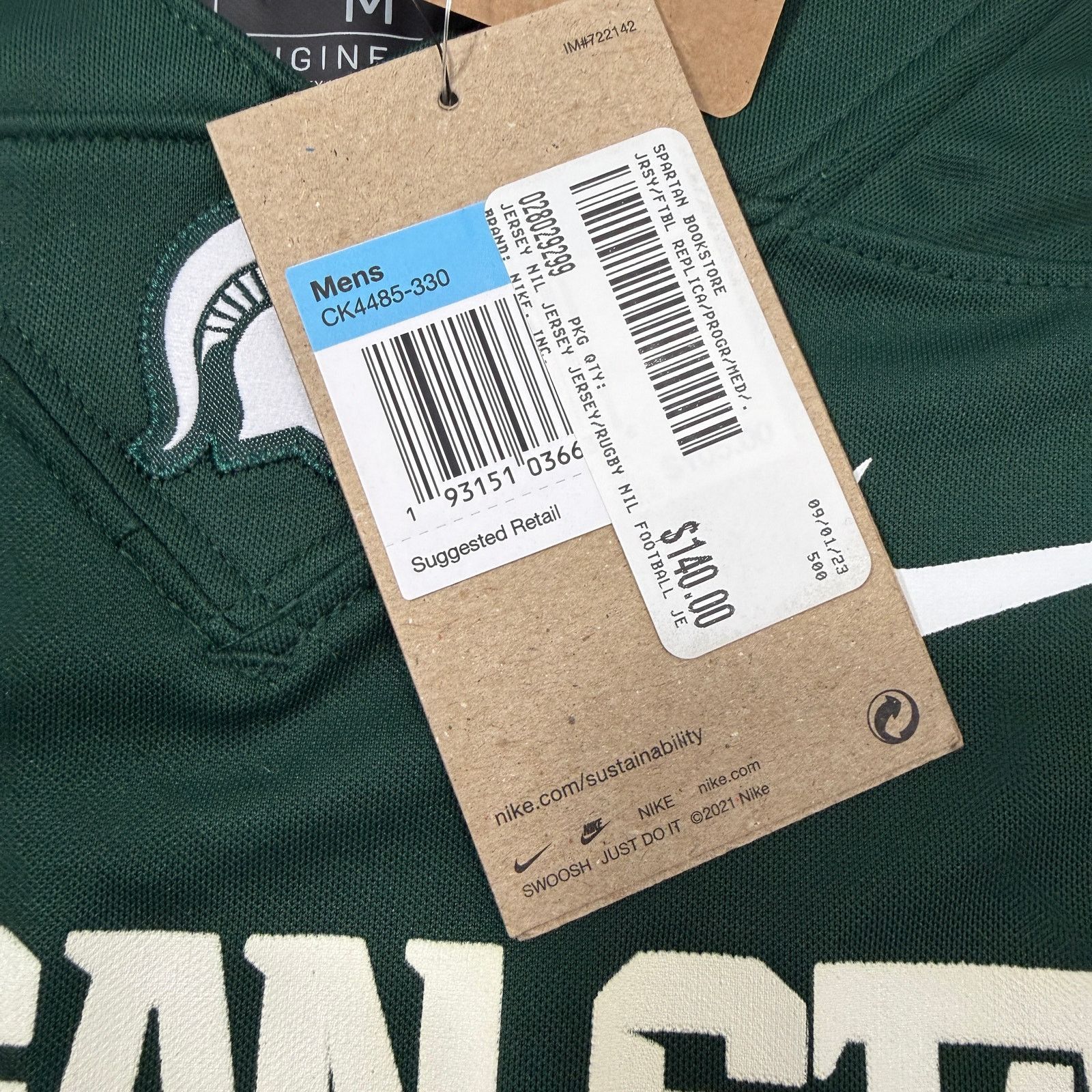 Nike Nike Michigan State Spartans Tre Mosley Jersey Medium NEW Size US M / EU 48-50 / 2 - 4 Thumbnail