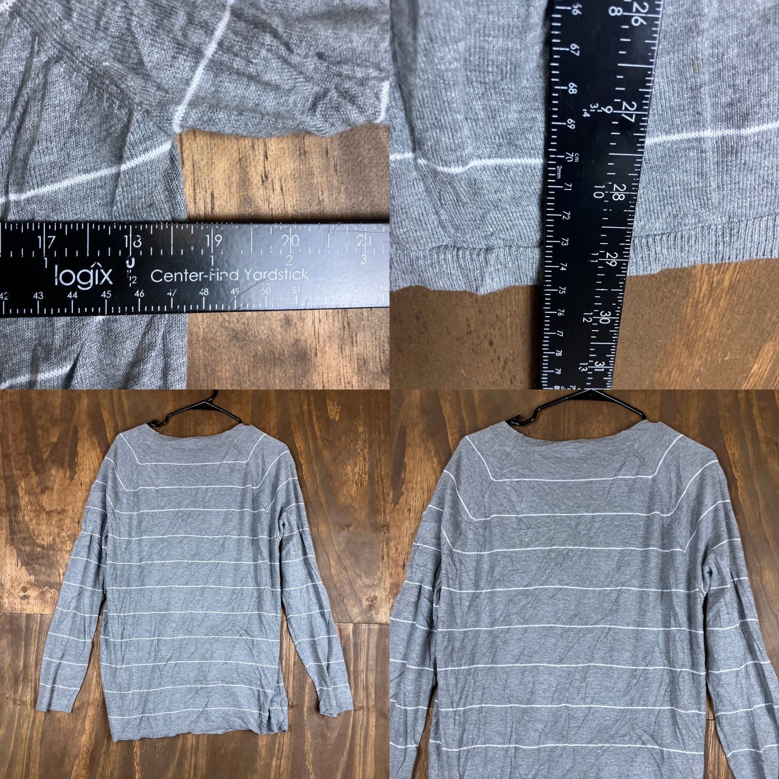 Talbots Talbots Cardigan Sweater Gray White Striped Button Front V-Neck Long Sleeve XL Womens Size XL / US 12-14 / IT 48-50 - 8 Thumbnail