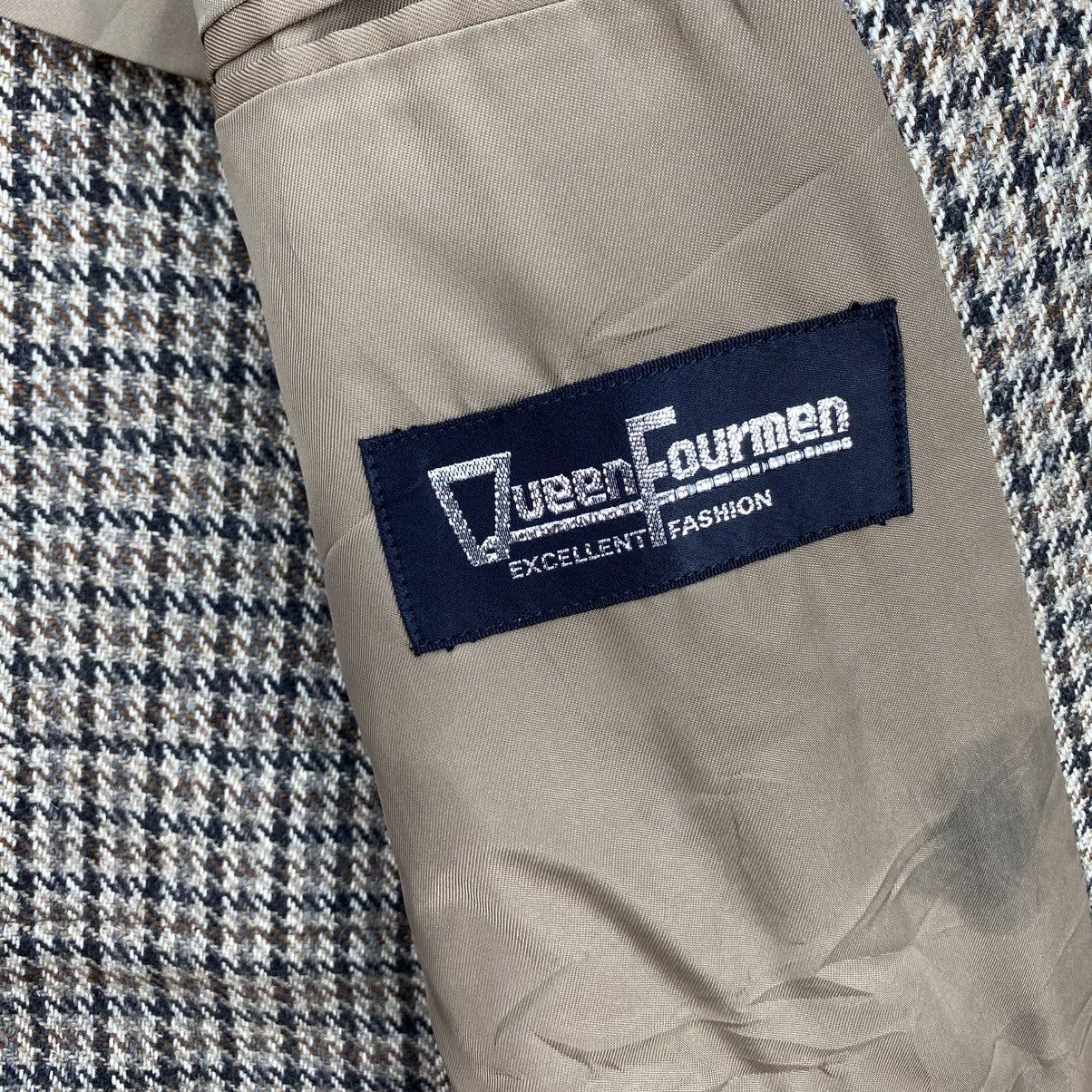 Japanese Brand 🫶 vintage Queen Fourmen grey houndstooth Tweed Patterned Size US M / EU 48-50 / 2 - 4 Thumbnail