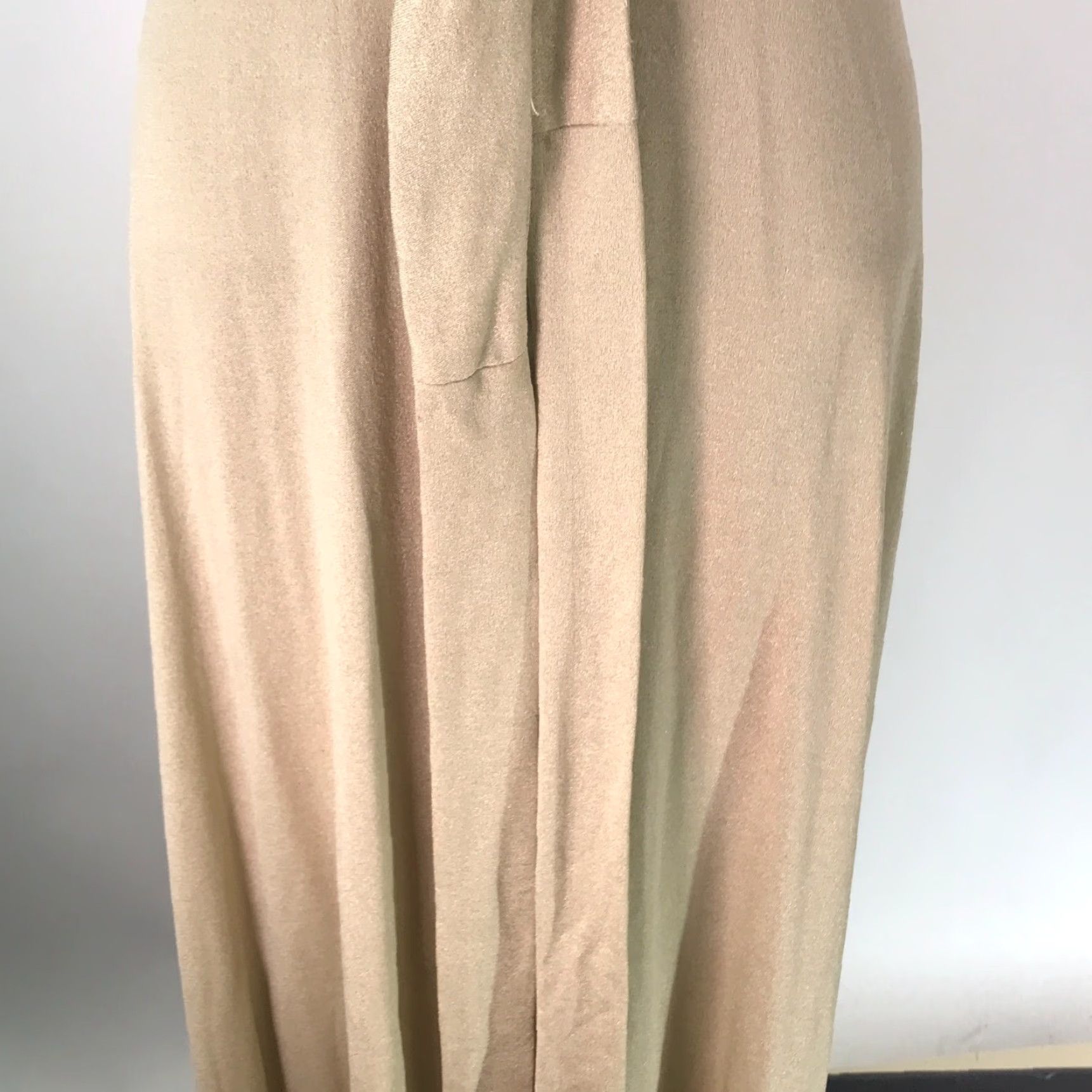 Vintage VINTAGE ILGWU Women's Maxi Dress Short Sleeve Tie Front Casual Beige 9 Summer Spring Fall Winter Classic Size 30" / US 8 / IT 44 - 7 Thumbnail