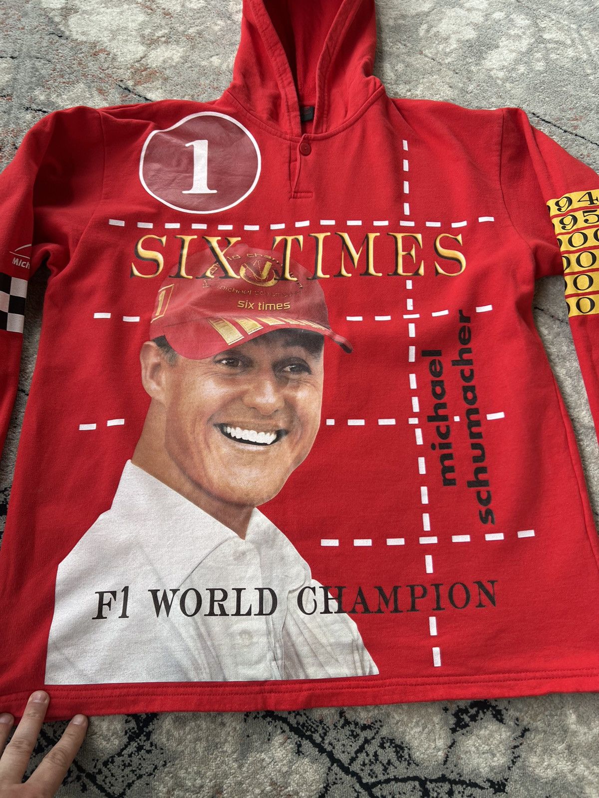 Formula 1 Very Rare Michael Schumacher F1 World Champion Hoodie Size US XL / EU 56 / 4 - 2 Thumbnail
