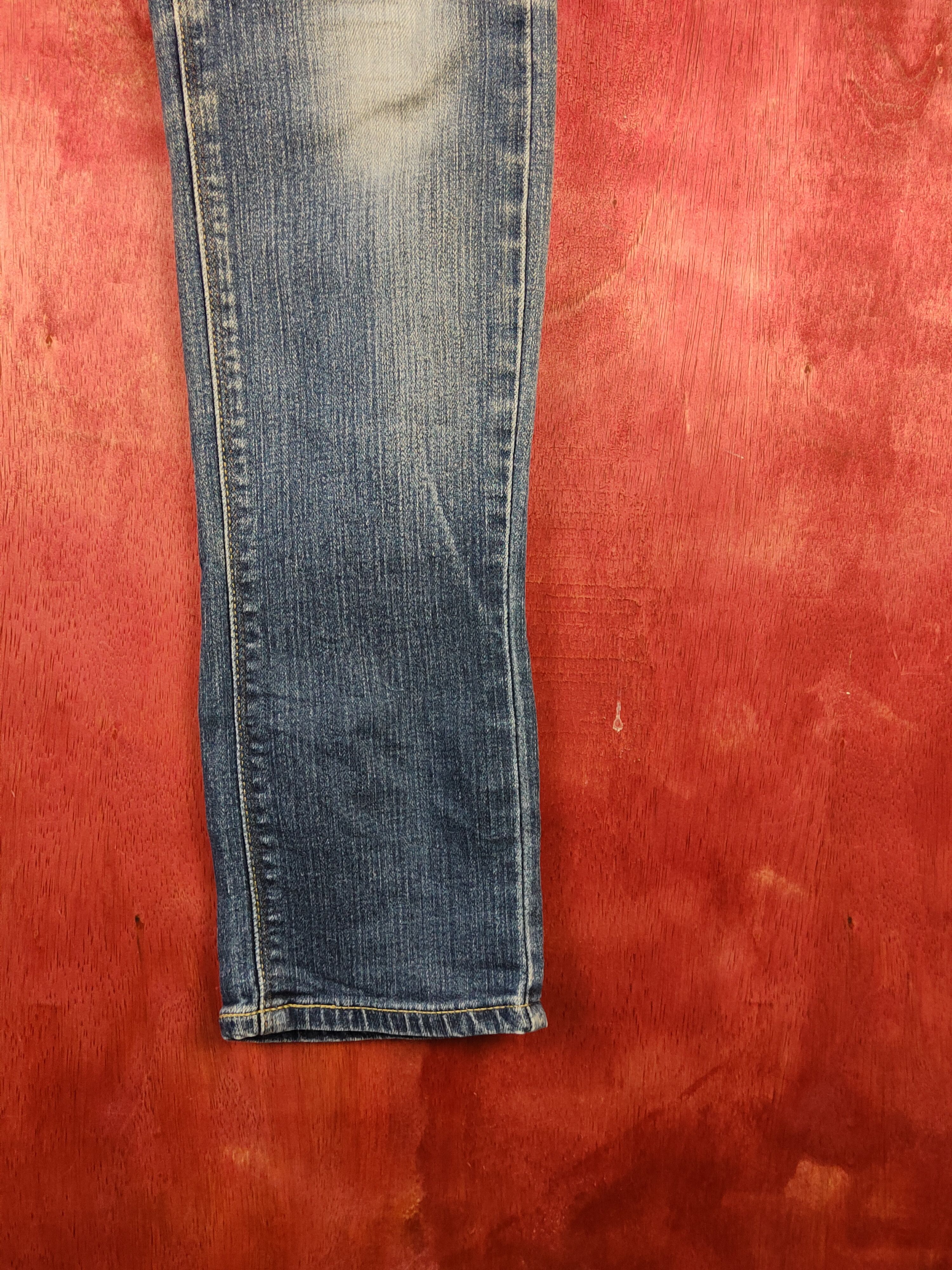 Edwin Something - Edwin Blue Faded Distressed Ripped Jeans #S1808 Size 29" - 6 Thumbnail
