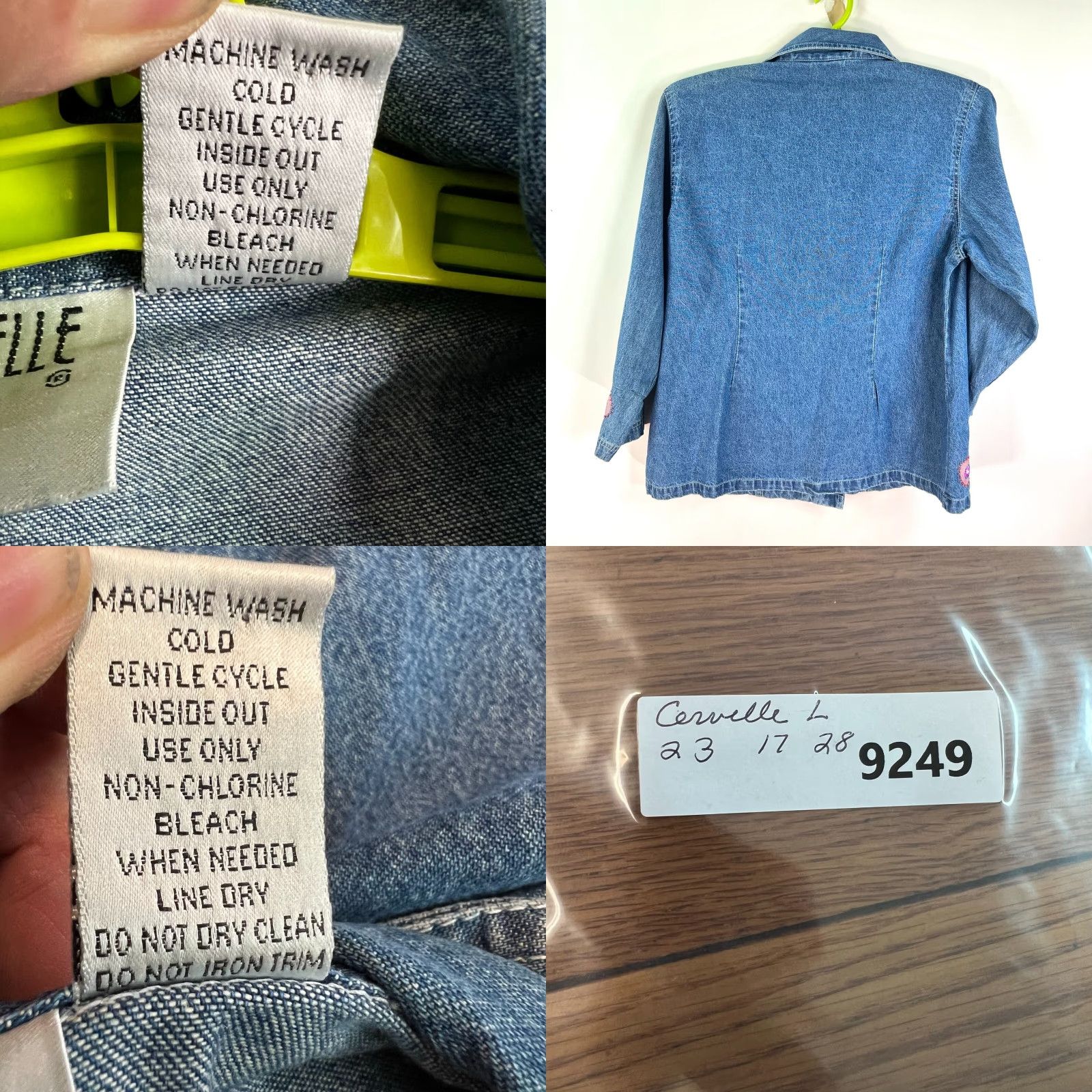Denime VINTAGE Cervelle Denim Shirt L Womens Light Blue Pink Embroidered 100% Cotton Button-Up Lightweight Womens Size L / US 10 / IT 46 - 8 Thumbnail