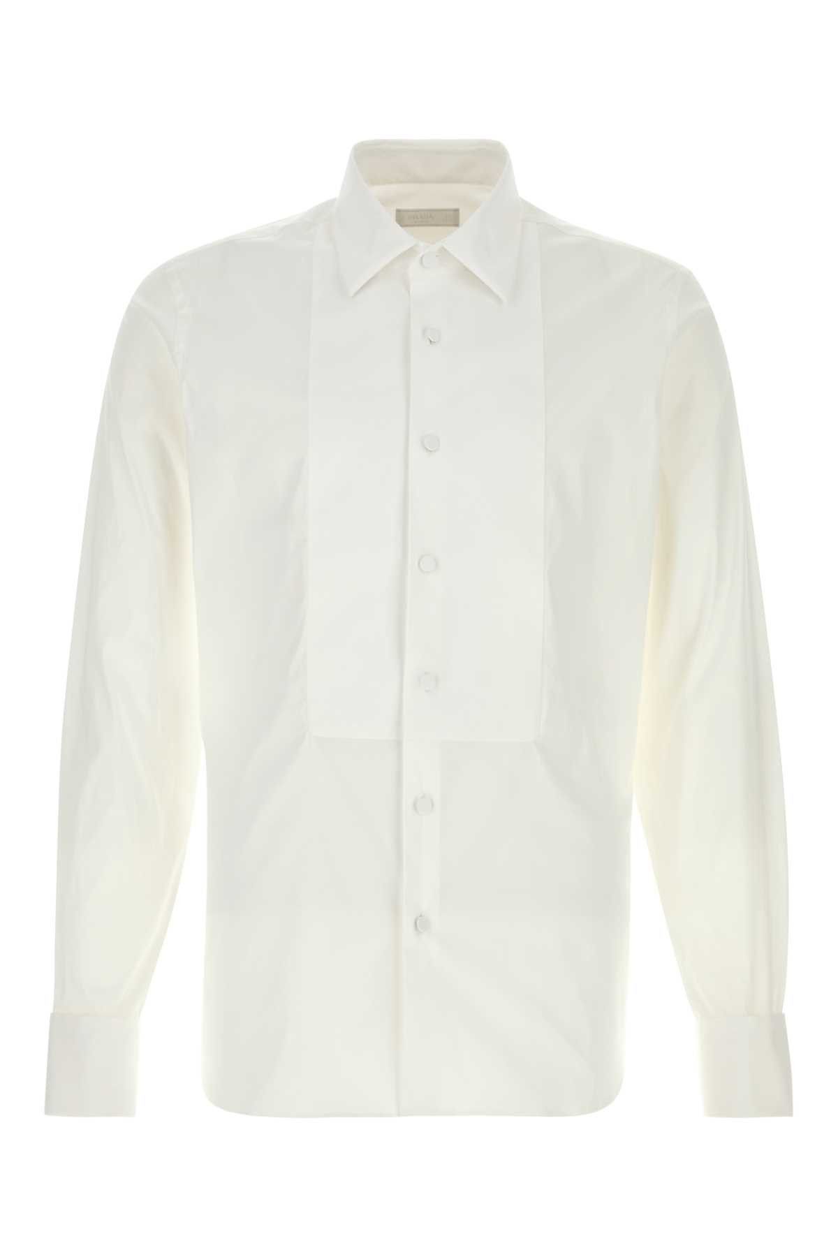 Prada White Stretch Poplin Shirt Size US S / EU 44-46 / 1 - 1 Thumbnail