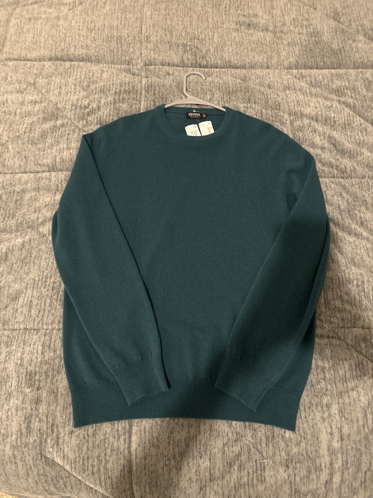 Zegna Dark Green Oasi Cashmere Crewneck Sweater