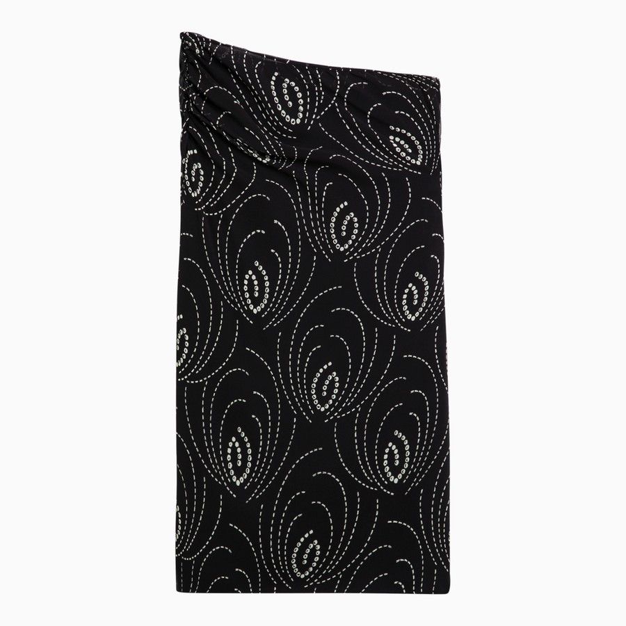 Prada o1d2blof0924 Printed Skirt in Black Size 26" / US 2 / IT 38 - 1 Thumbnail