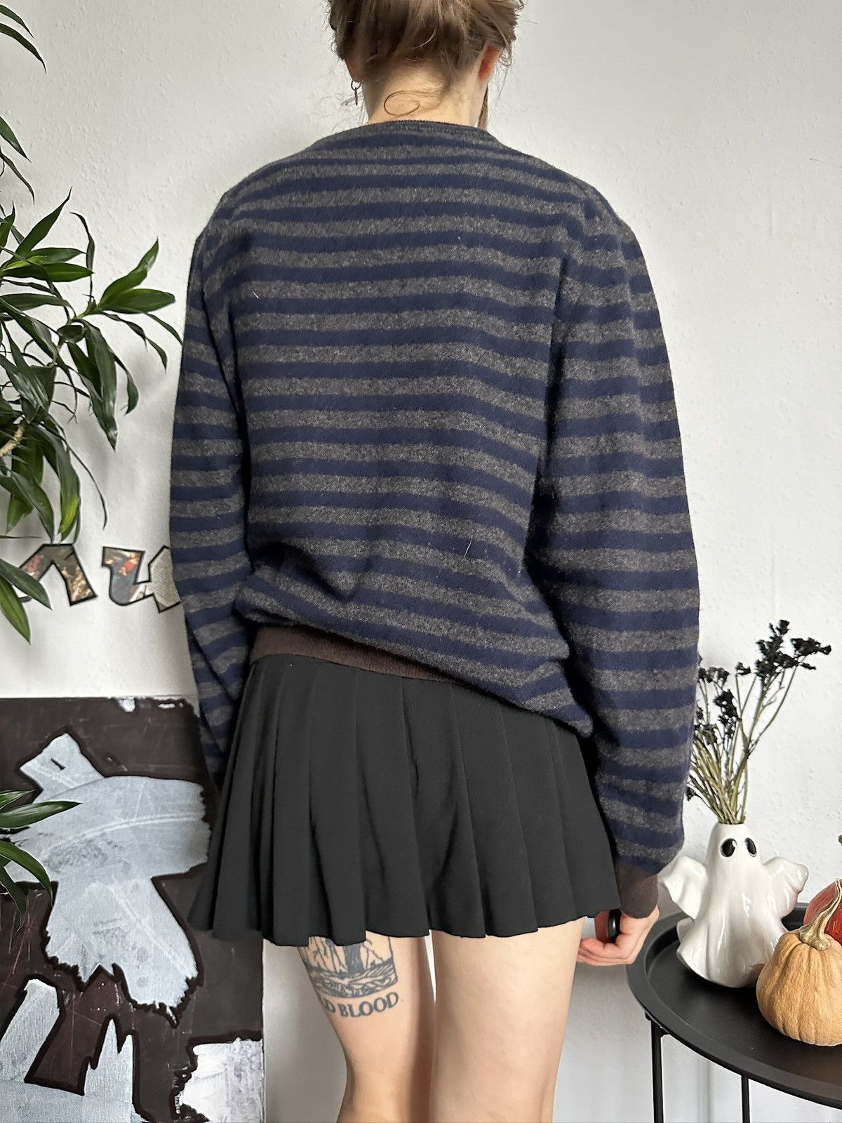 Massimo Dutti × Vintage Soft Preppy Wool Cashmere Stripes V-neck Pullover Size XL / US 12-14 / IT 48-50 - 3 Thumbnail