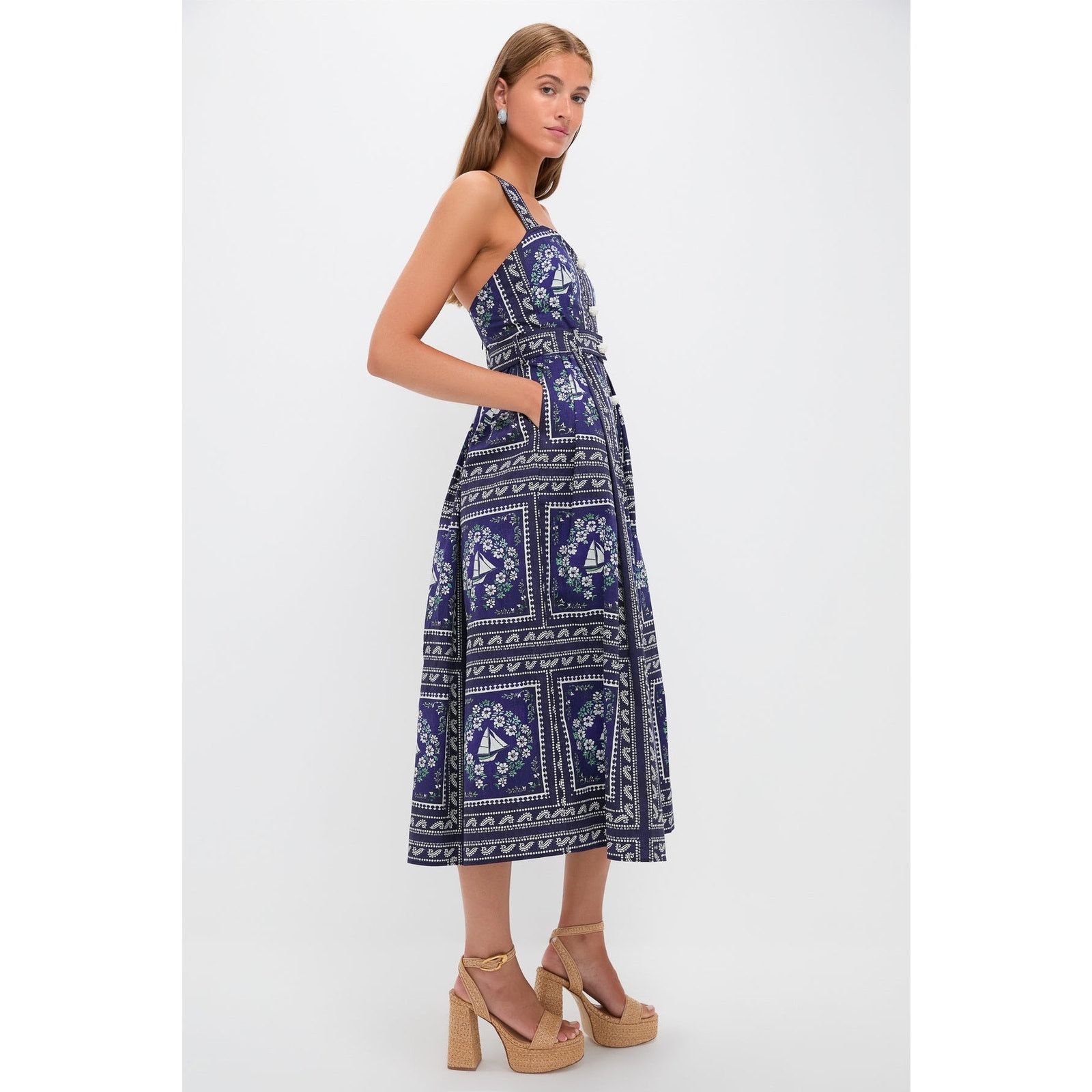 Hunter Bell Hunter Bell Bon Voyage Cleo Dress nautical print size 12 Size XL / US 12-14 / IT 48-50 - 5 Thumbnail