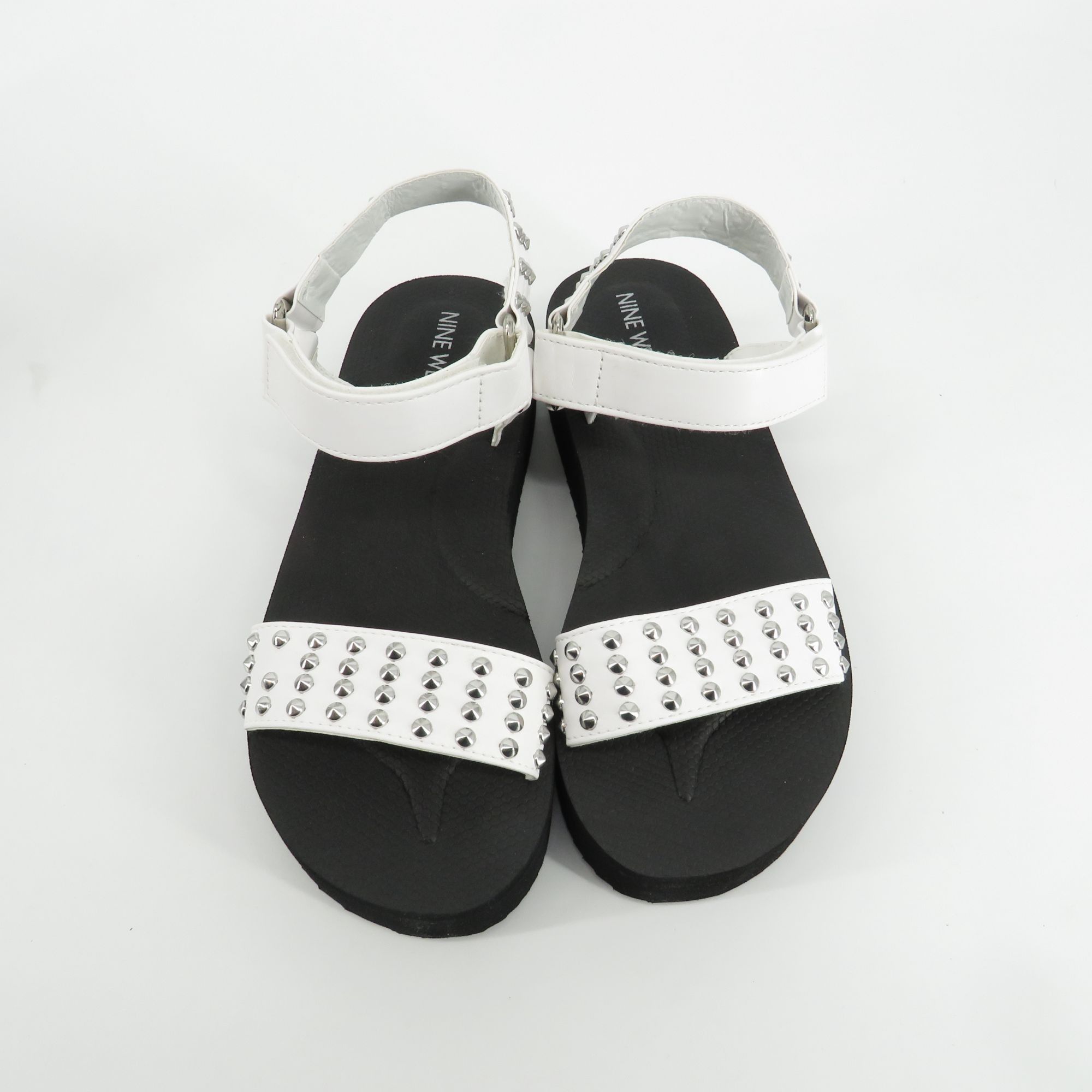 Nine West Nine West Women's Studded White Platform Sandals Adjustable Size US 9 / IT 39 - 2 Thumbnail