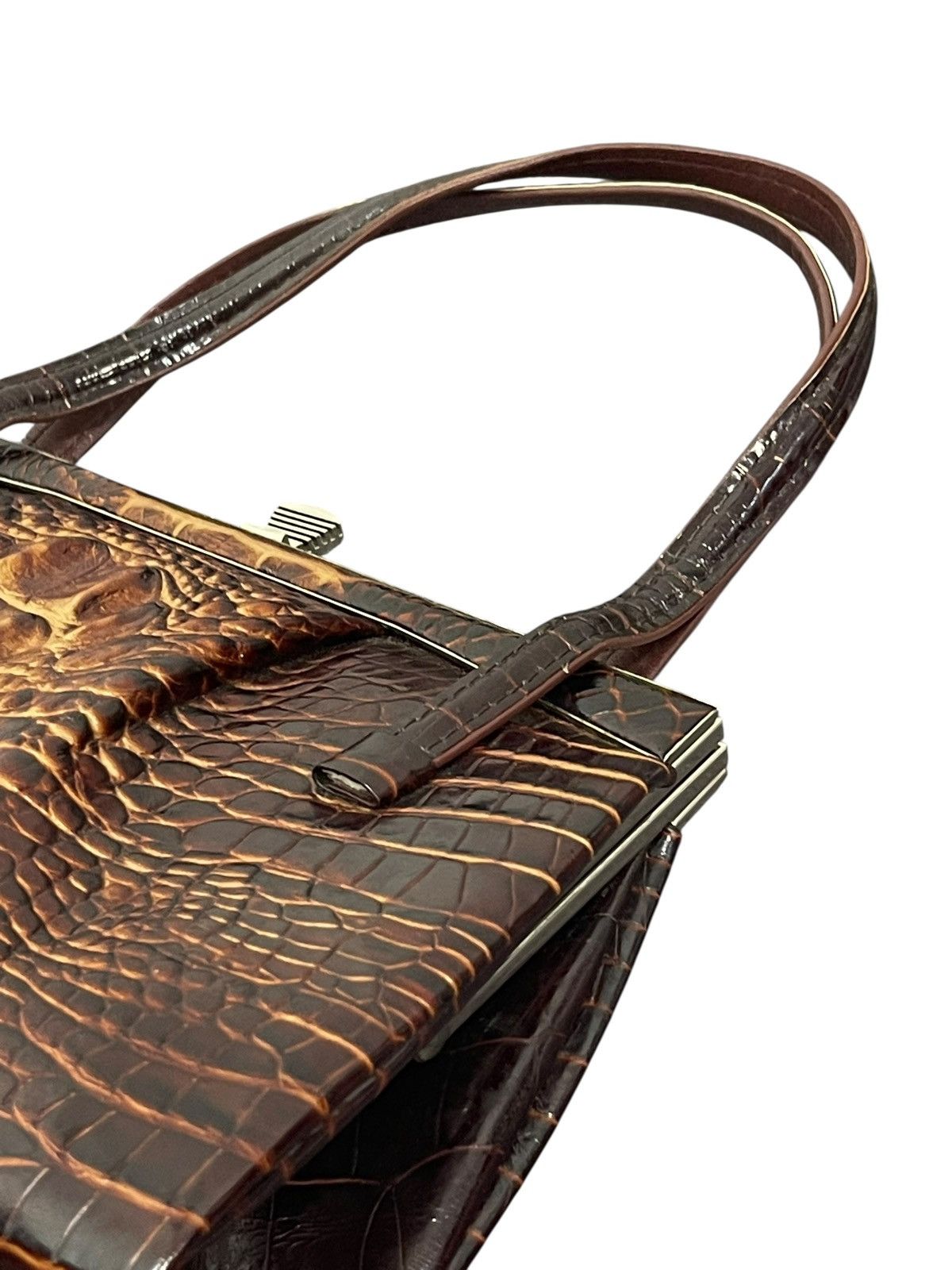 Genuine Leather Crocodile Skin Leather Vtg 60s Kawano Japan Hand Bag 8🟩 Size ONE SIZE - 10 Thumbnail