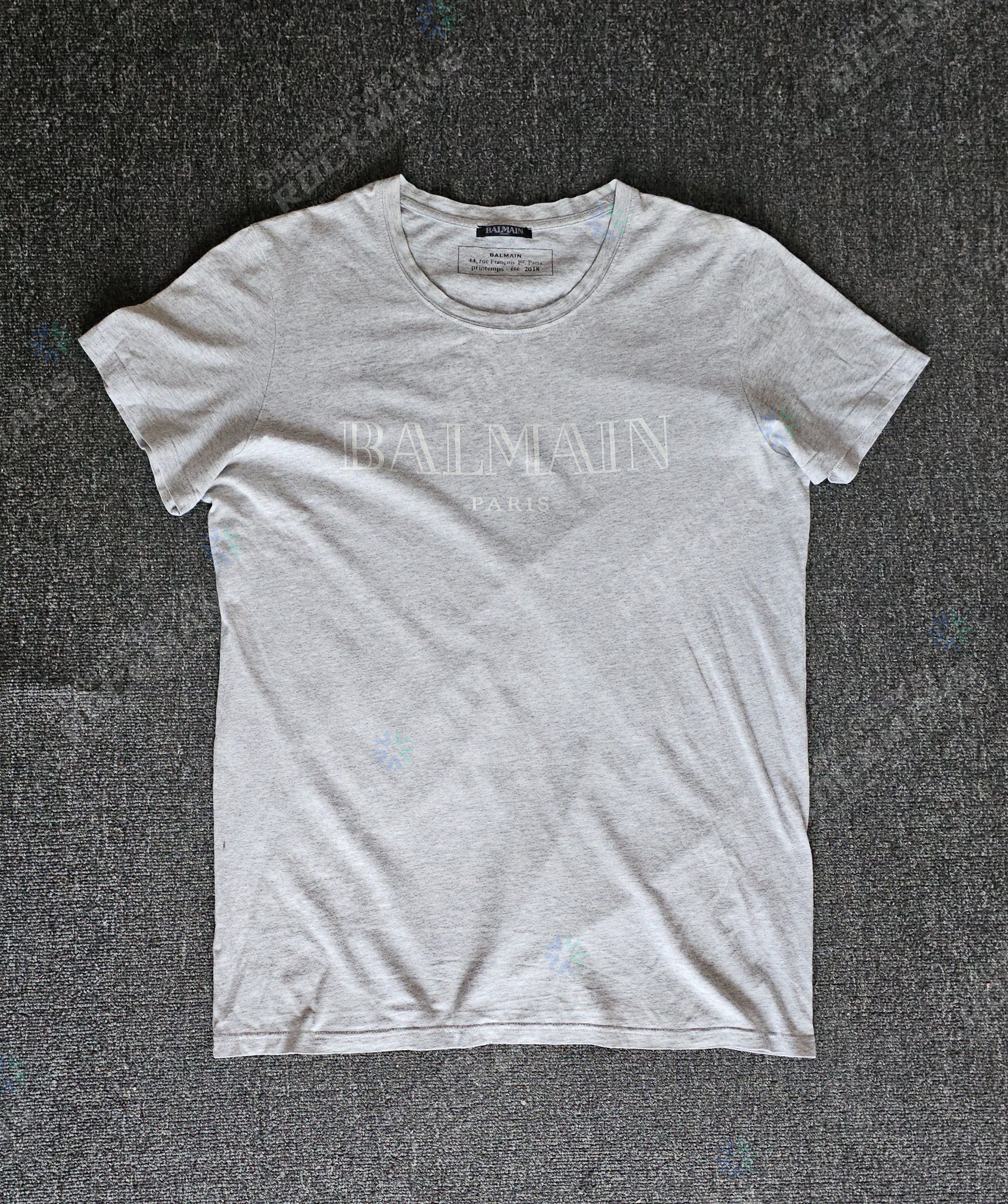 Balmain Balmain Men's Light Gray T-Shirt Size L Size US L / EU 52-54 / 3 - 1 Thumbnail