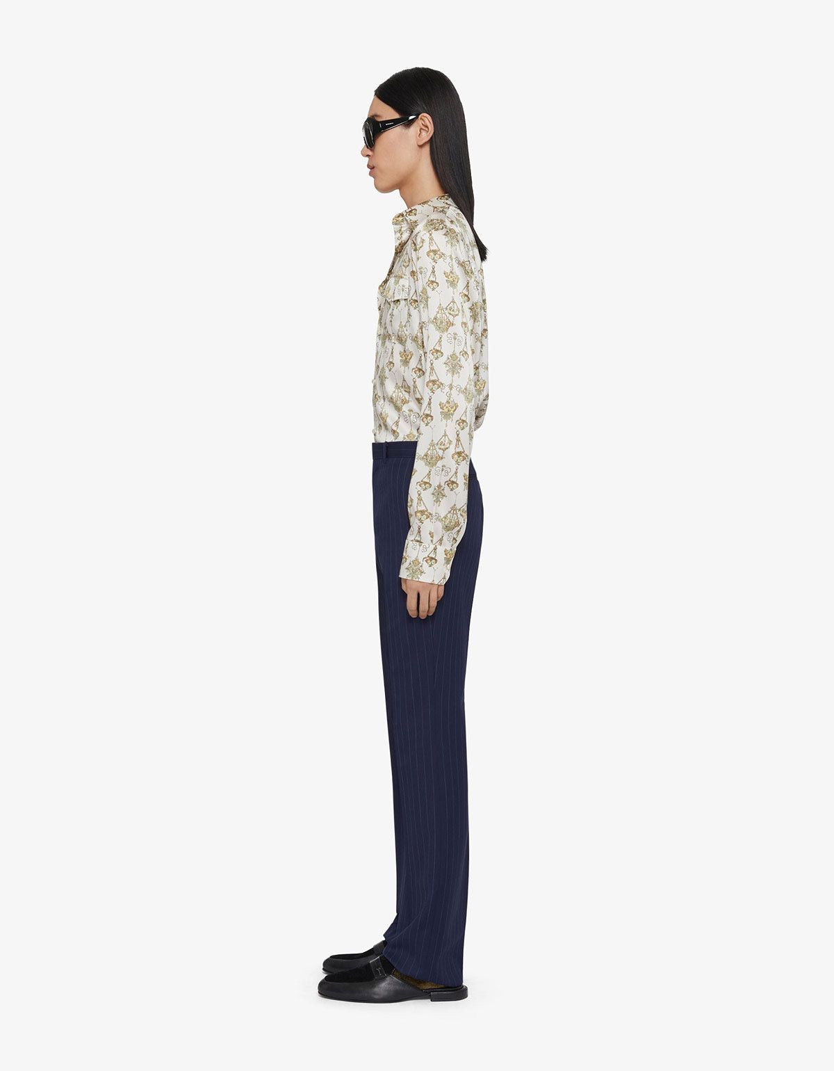 Givenchy Givenchy Cream Printed Chandelier Silk Shirt Size 39 Size US M / EU 48-50 / 2 - 3 Thumbnail
