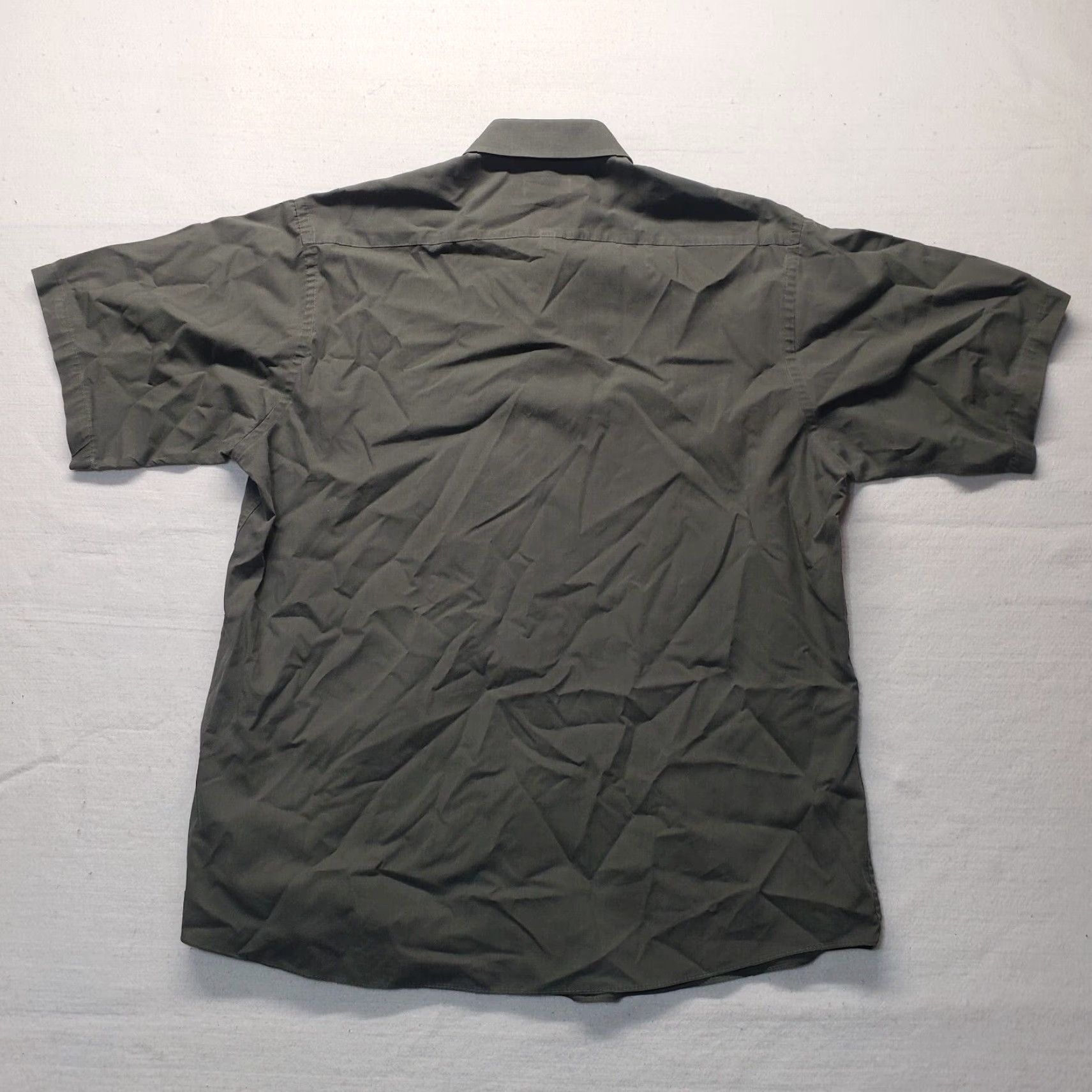 Pierre Cardin Pierre Cardin Dress Shirt Solid Gray Short Sleeve 17 32/33 Adult Men Conservative Casual Shirt Mens Gray 17 in Collar Size 46R - 8 Thumbnail