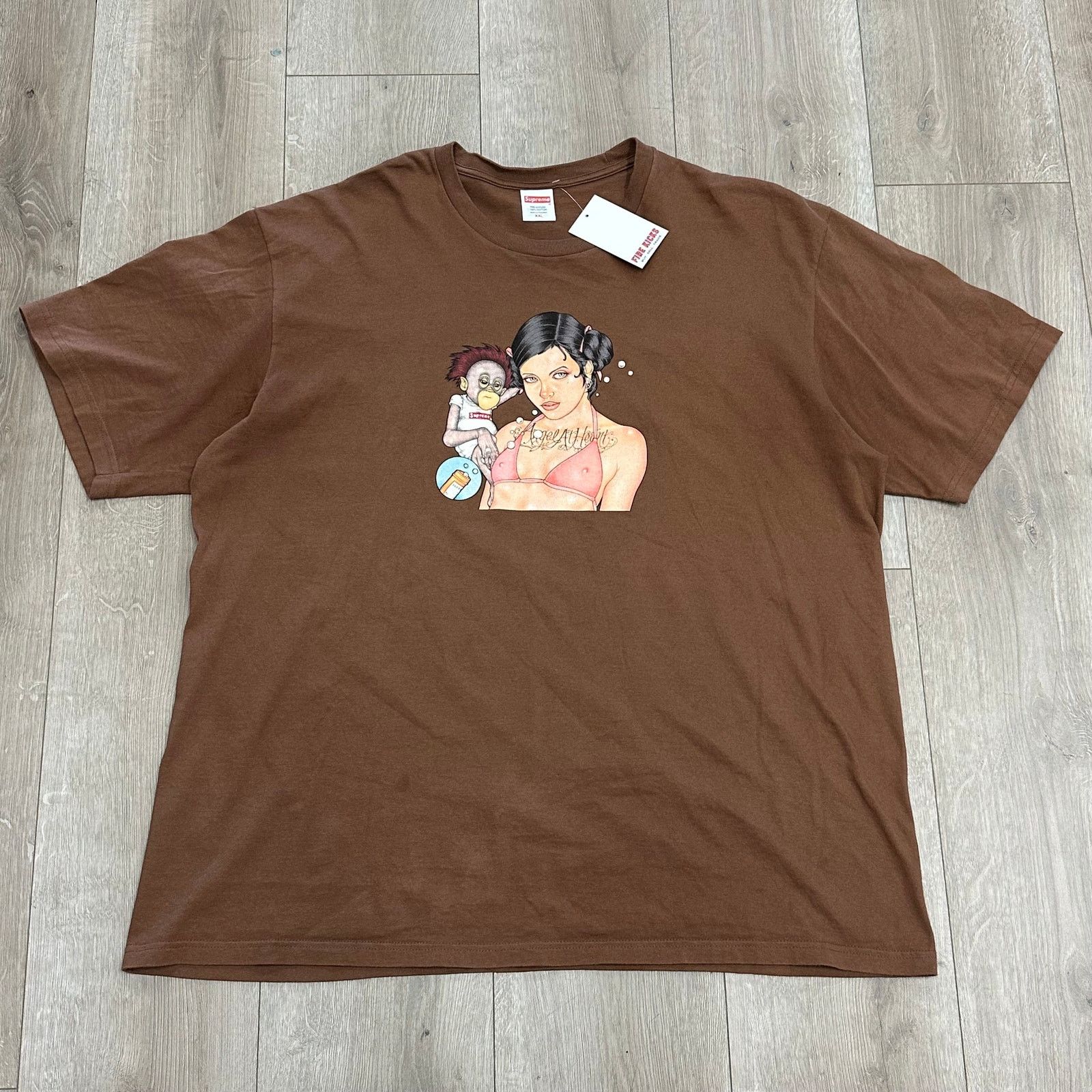 Supreme FW25 Supreme Monkey and Girl Angel Tee T Shirt Brown Size US XXL / EU 58 / 5 - 1 Thumbnail