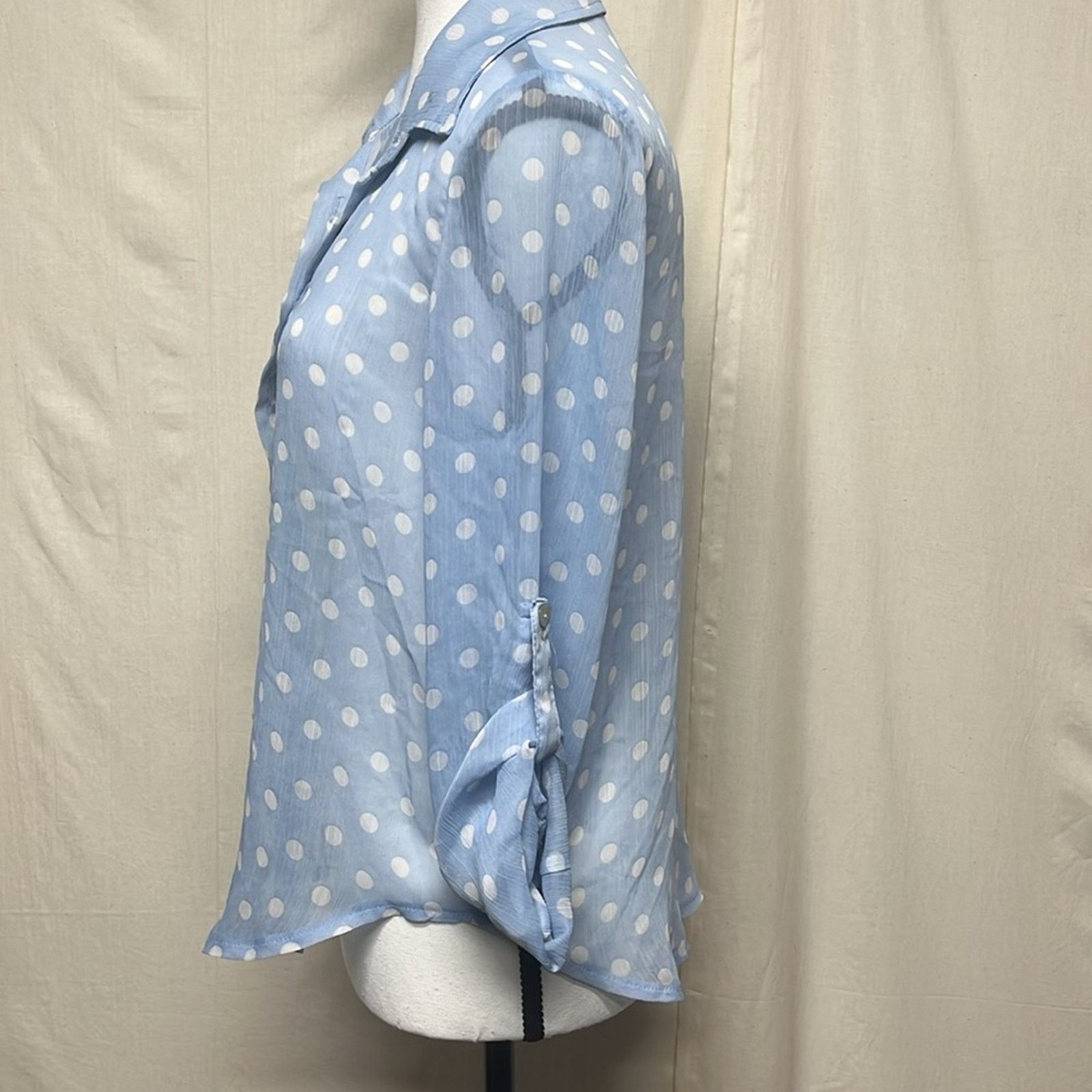 Other Polk a Dot Sheet Blouse Size XS / US 0-2 / IT 36-38 - 2 Thumbnail