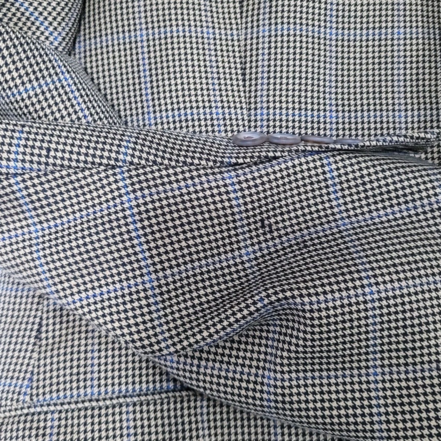 Vintage VINTAGE Harold Powell Blazer Notch Houndstooth 3 Button Single-Breasted Sport Coat USA 42R Brown Men Size 42R - 6 Thumbnail
