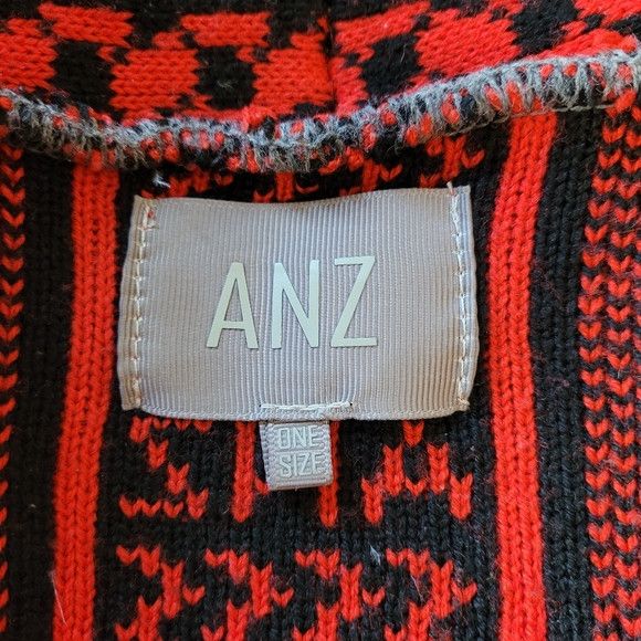 Other Anz Clothing Red Gray Blue Long Knitwear Cardigan - One Size Size ONE SIZE - 3 Thumbnail