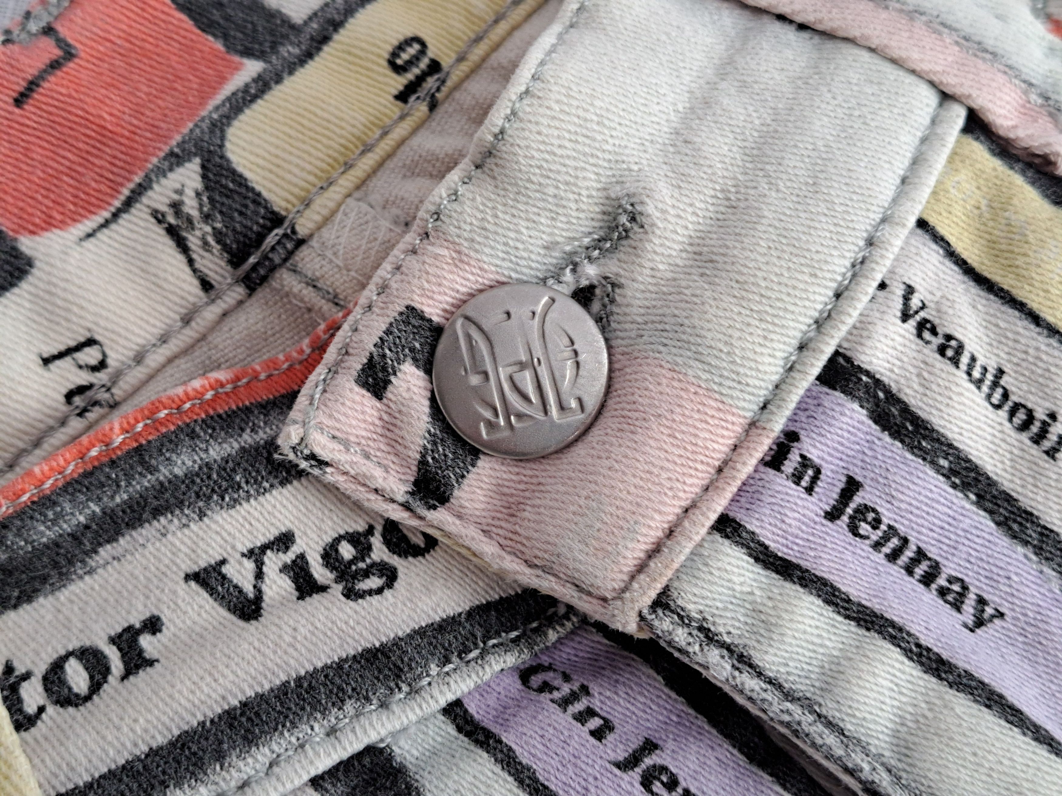 Jean Paul Gaultier × Vintage Vtg Jean Paul Gaultier playful books print jeans. Size 28" / US 6 / IT 42 - 4 Thumbnail