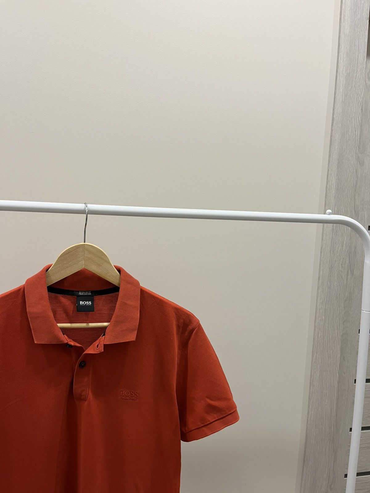 Vintage Boss Hugo Boss Polo Shirt Orange Classic Logo Cotton Luxury Size US M / EU 48-50 / 2 - 2 Thumbnail