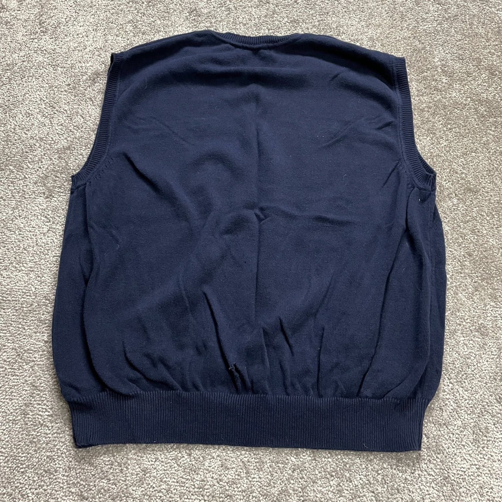 Club Room Club Room Mens Large Blue Vest Sleeveless V-Neck Knitted Stretch Casual Sweater Shirt Size US L / EU 52-54 / 3 - 2 Thumbnail