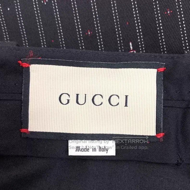 Gucci Gucci Black striped logo letter bullet screen wool casual Size 24" / US 00 / IT 34 - 6 Thumbnail