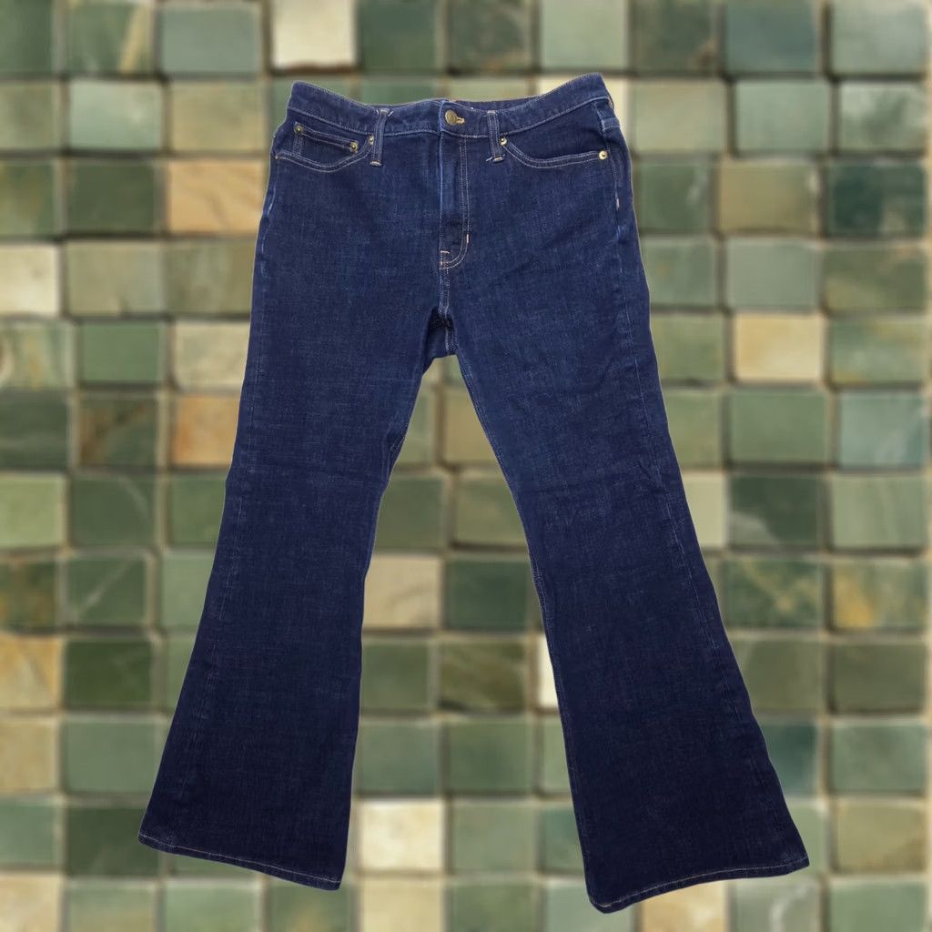 J.Crew J. Crew Jeans Womens 30P Dark Wash Stretch Denim Bohemian Flared 5-Pocket Belt Loops Size 30" / US 8 / IT 44 - 1 Thumbnail