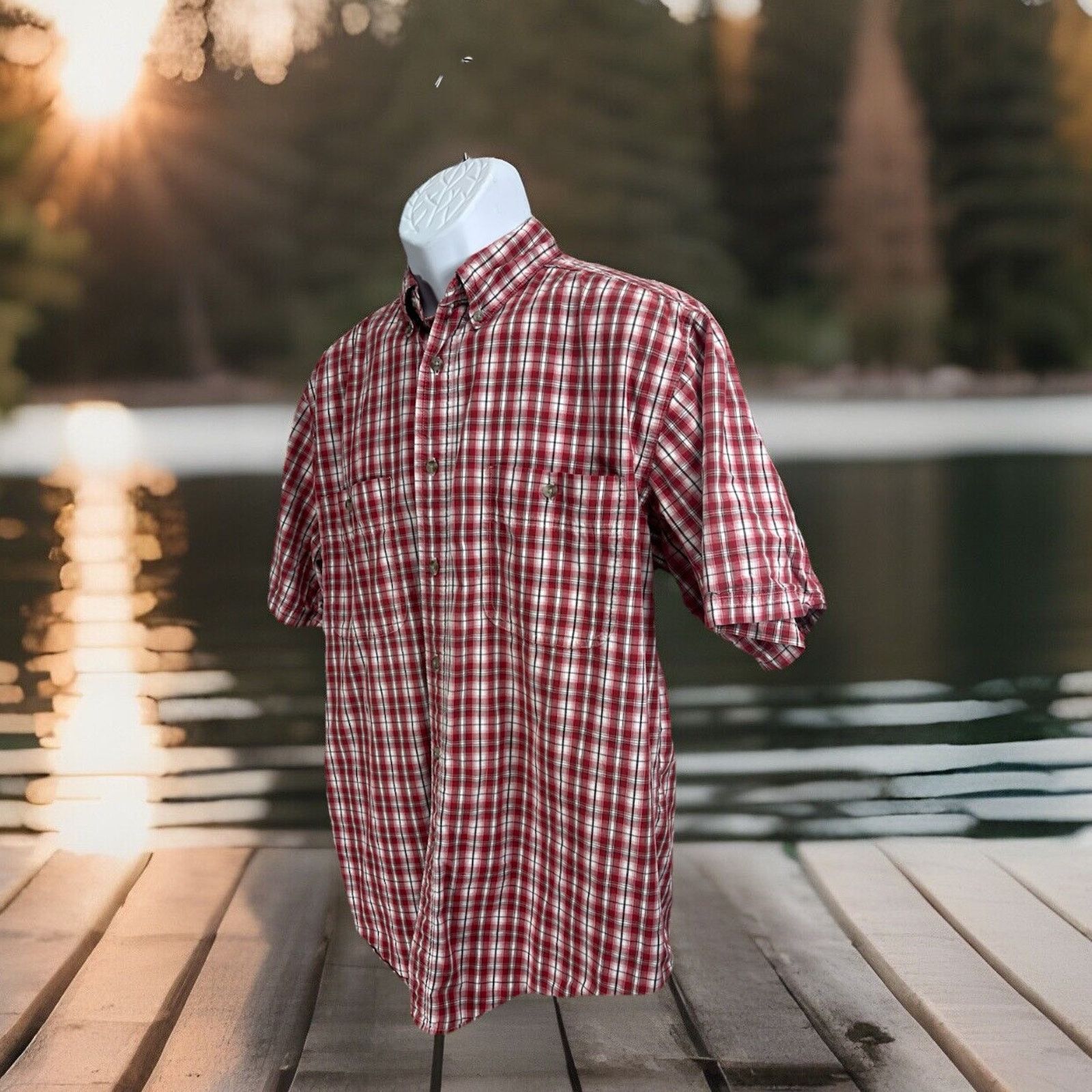 Wrangler Wrangler Rugged Wear Men's Wrinkle Resist Red Shirt XL Plaid Size US XL / EU 56 / 4 - 3 Thumbnail
