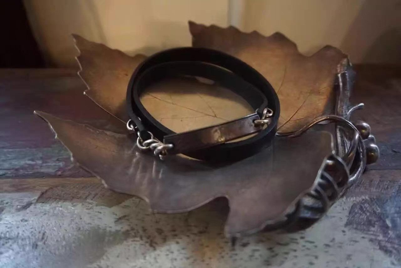 Werkstatt Munchen WERKSTATT: MÜCHEN Black Bracelet Wound Lyrics Ｑ25 Size ONE SIZE - 2 Thumbnail