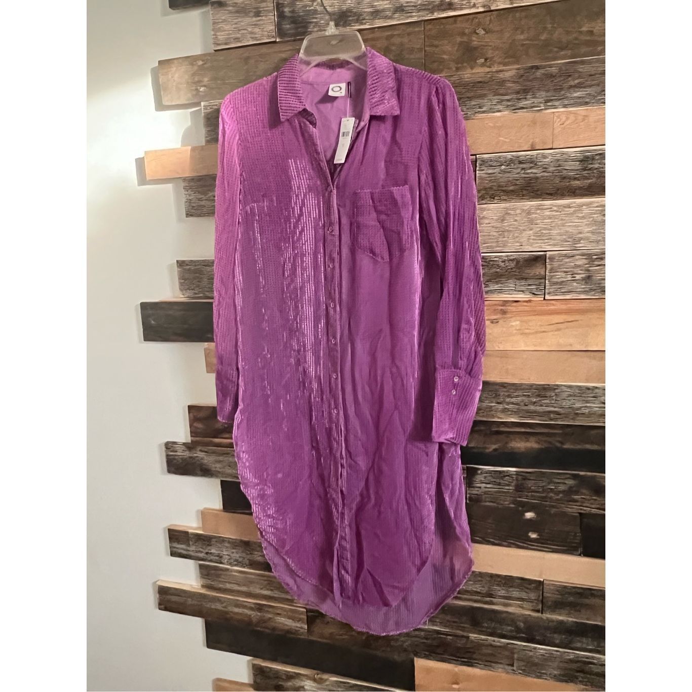 Anthropologie Anthropologie Akemi + Kin NWT Purple shire Velvet Striped Tu Size S / US 4 / IT 40 - 1 Thumbnail