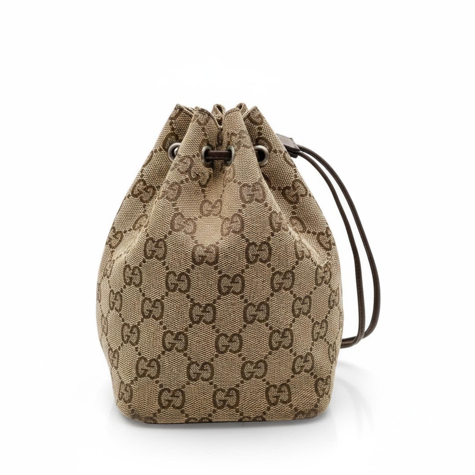 Gucci Gucci - Vintage GG Canvas Drawstring Bucket Bag Size ONE SIZE - 1 Thumbnail