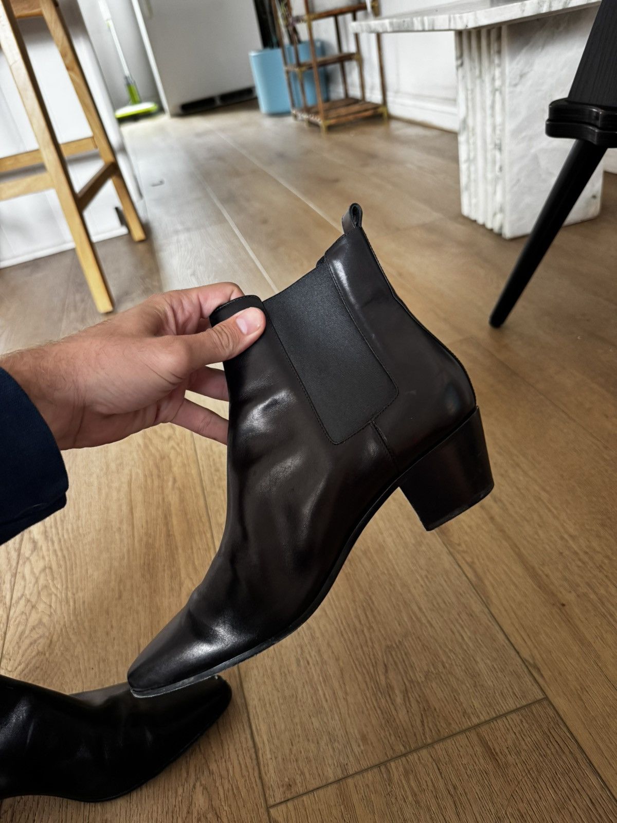 Saint Laurent Paris Hedi Leather Chelsea Wyatt Size US 9 / EU 42 - 4 Thumbnail
