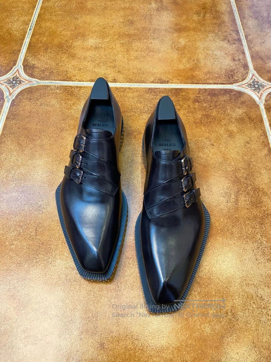 Berluti Black Formal Buckle Strap Pointed Toe Shoes Size 7. Size US 7 / EU 40 - 1 Thumbnail