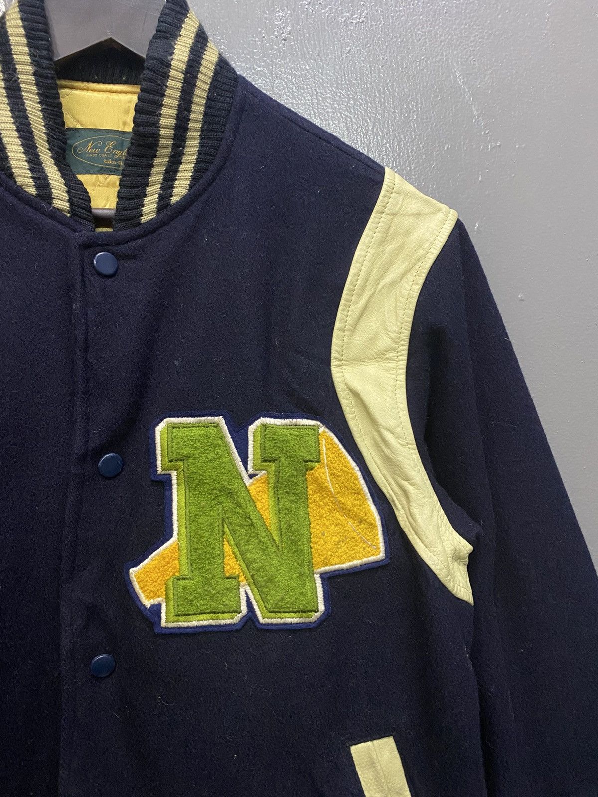 New England Outerwear Vintage New England Wool Leather Varsity Jacket Size US M / EU 48-50 / 2 - 6 Thumbnail