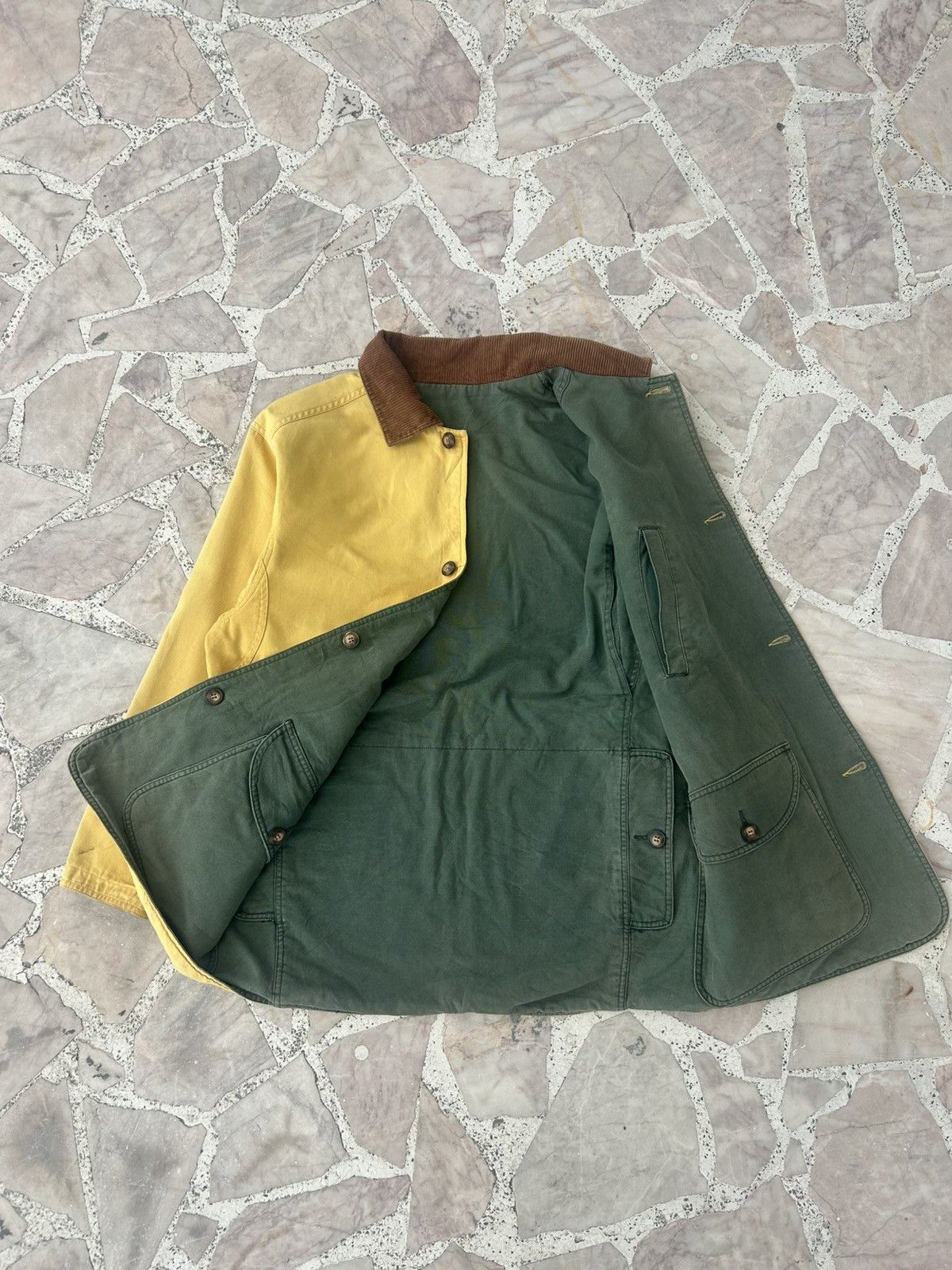 Gap Gap Reversible Army Green Yellow Corduroy Collar Jacket Size US XL / EU 56 / 4 - 1 Thumbnail