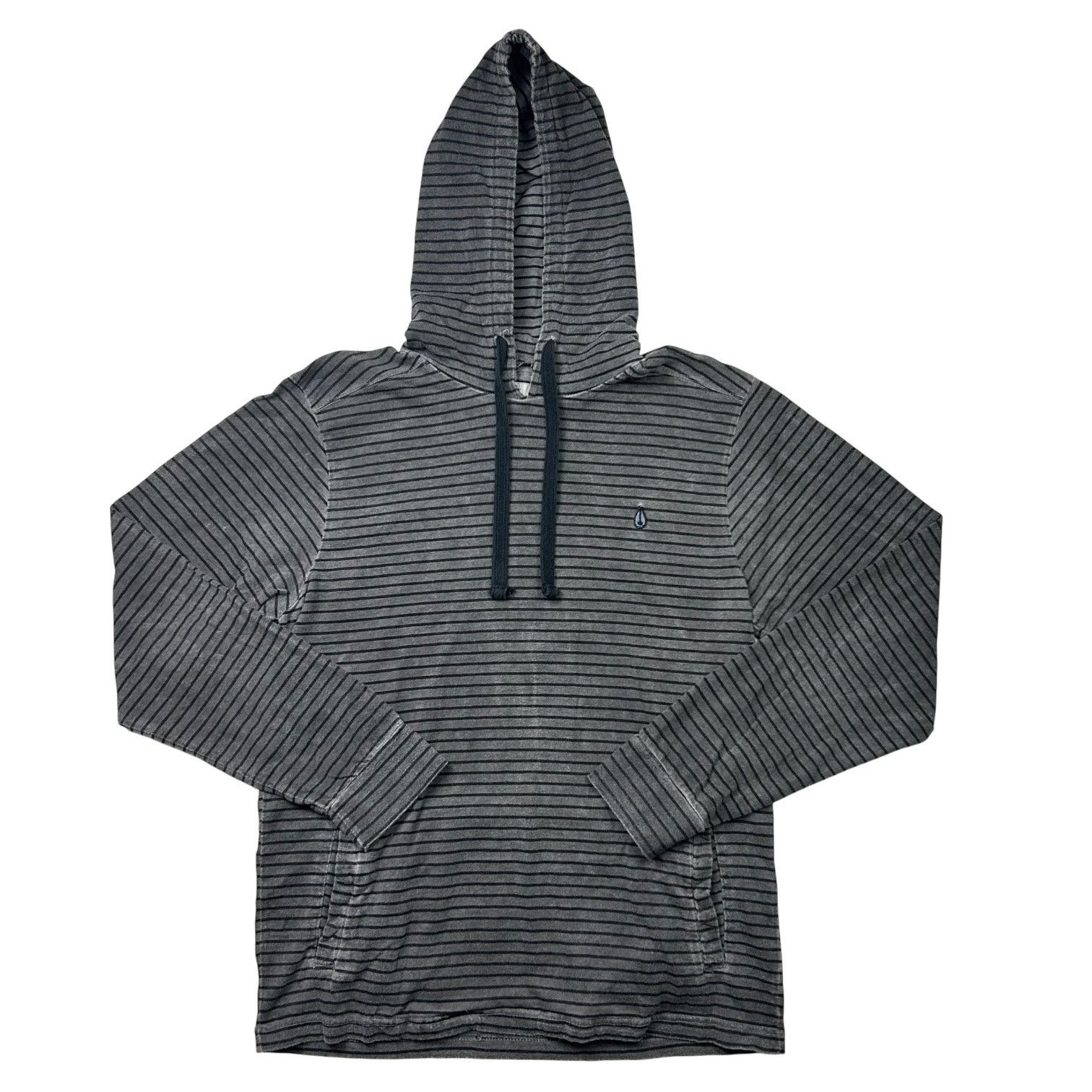 Nixon × Vintage Vintage Nixon Grey and Black Striped Thin Pullover Hoodie Size US M / EU 48-50 / 2 - 1 Thumbnail