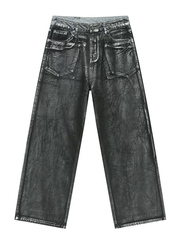 Japanese Brand × Vintage Avant garde fashion washed print faded punk jeans pants Size US 32 / EU 48 - 9 Thumbnail