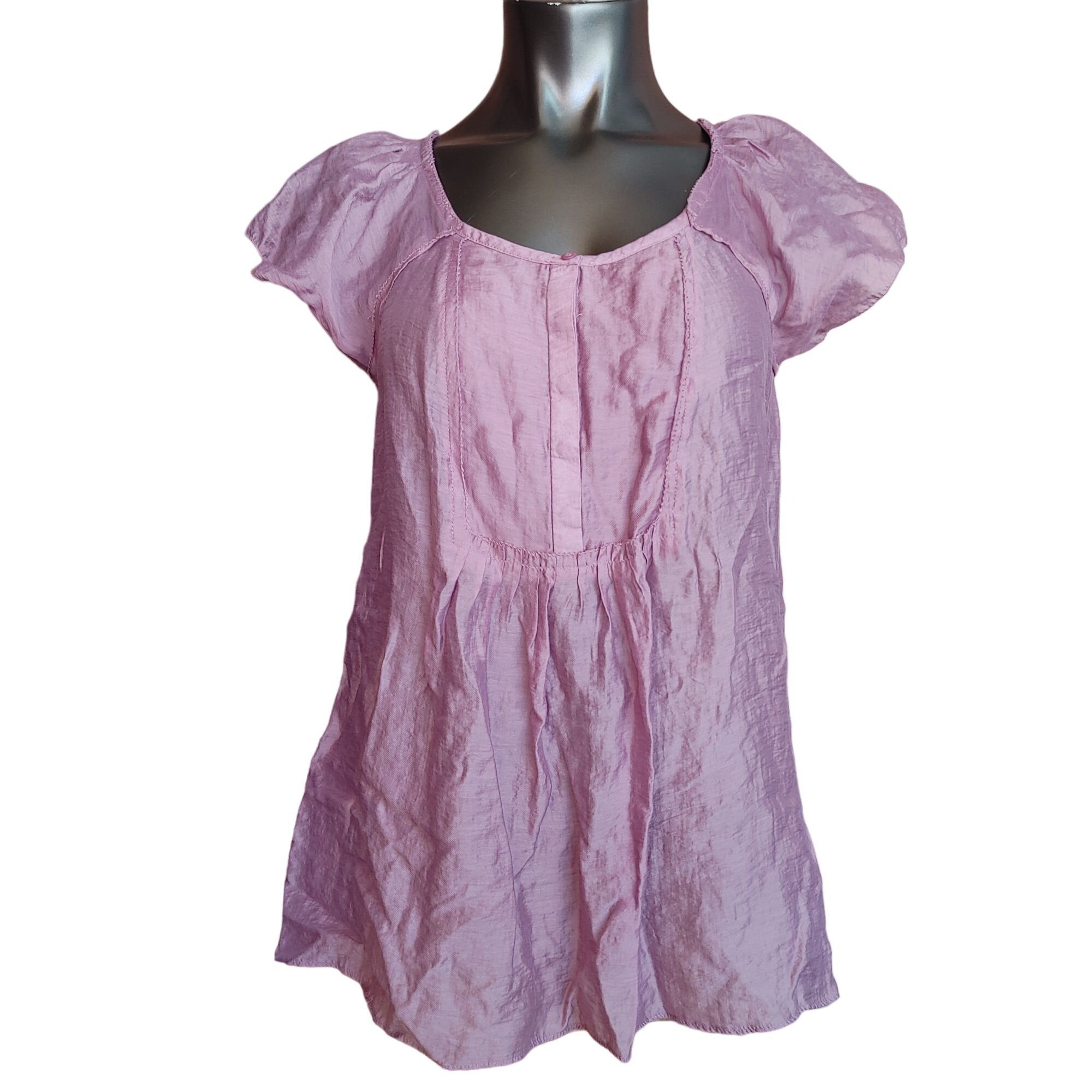 Ann Taylor Woman's Ruffled Short Sleeve Scoop Neck Top - Ann Taylor LOF Size M / US 6-8 / IT 42-44 - 1 Thumbnail