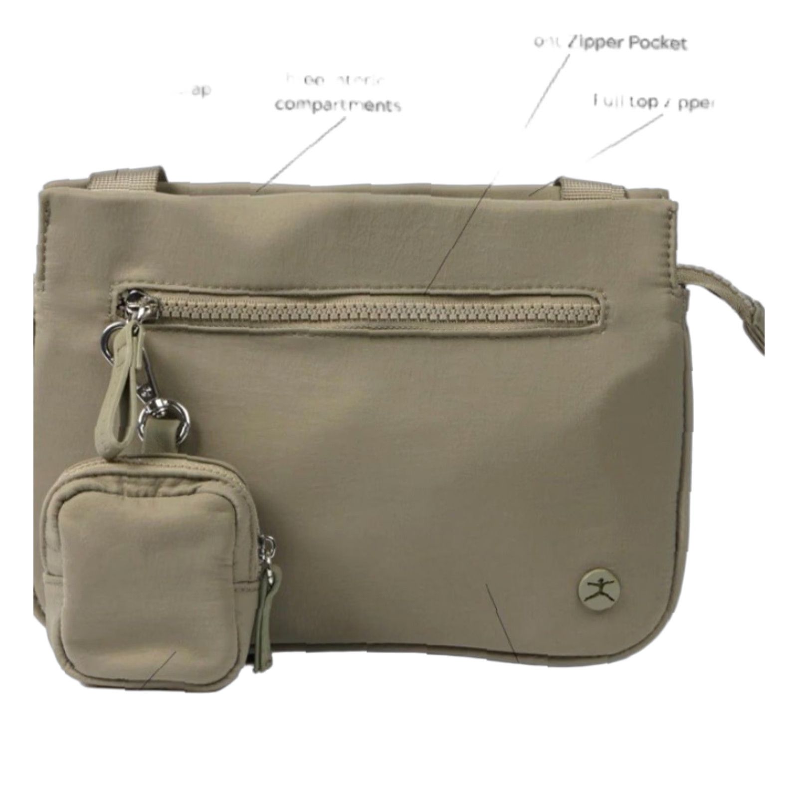 Vintage Danskin Riley Crossbody Bag Women’s Nylon Green - 9X2X6.5 Inches, 5 Pockets, Adjustable Strap, Zipper Closure, Adult Womens Bag Size ONE SIZE - 1 Thumbnail