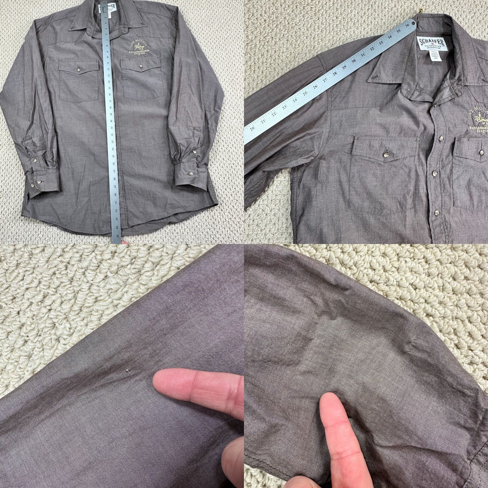 Logo 7 Schaefer Outfitter Shirt Mens XL Brown Long Sleeve Western Embroidered Logo Button-Up Casual Workwear Size US XL / EU 56 / 4 - 8 Thumbnail
