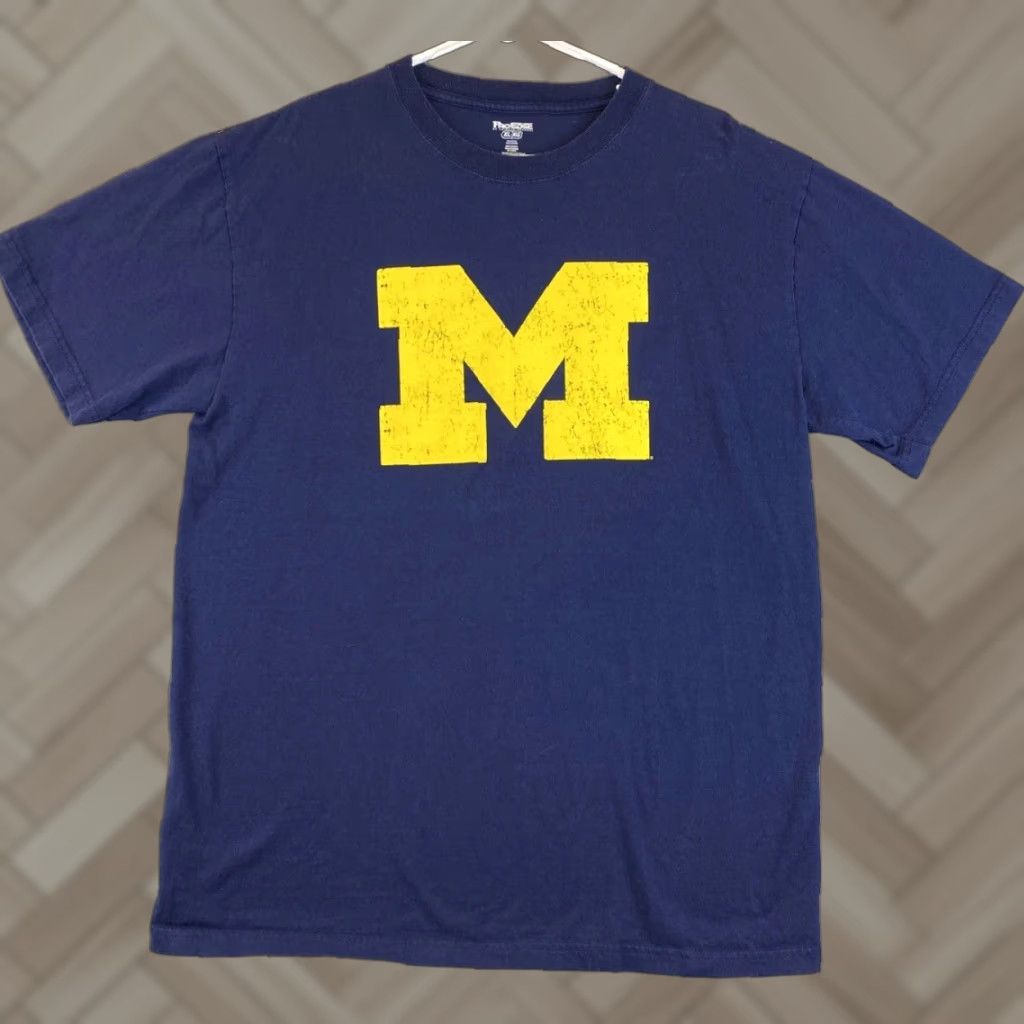 Vintage ProEdge Men’s Blue Crew Neck XL T-Shirt | Solid Basic Tee | Michigan Size US XL / EU 56 / 4 - 1 Thumbnail