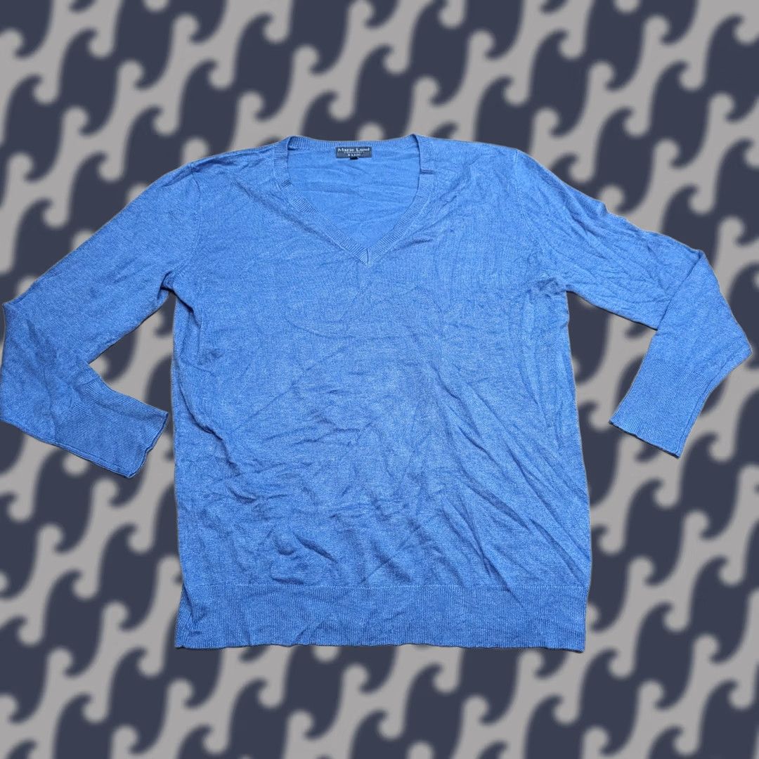Vintage Marie Lund Copenhagen Womens Jumper Size XL Pullover Blouse Viscose Sweater Blue Size XL / US 12-14 / IT 48-50 - 1 Thumbnail