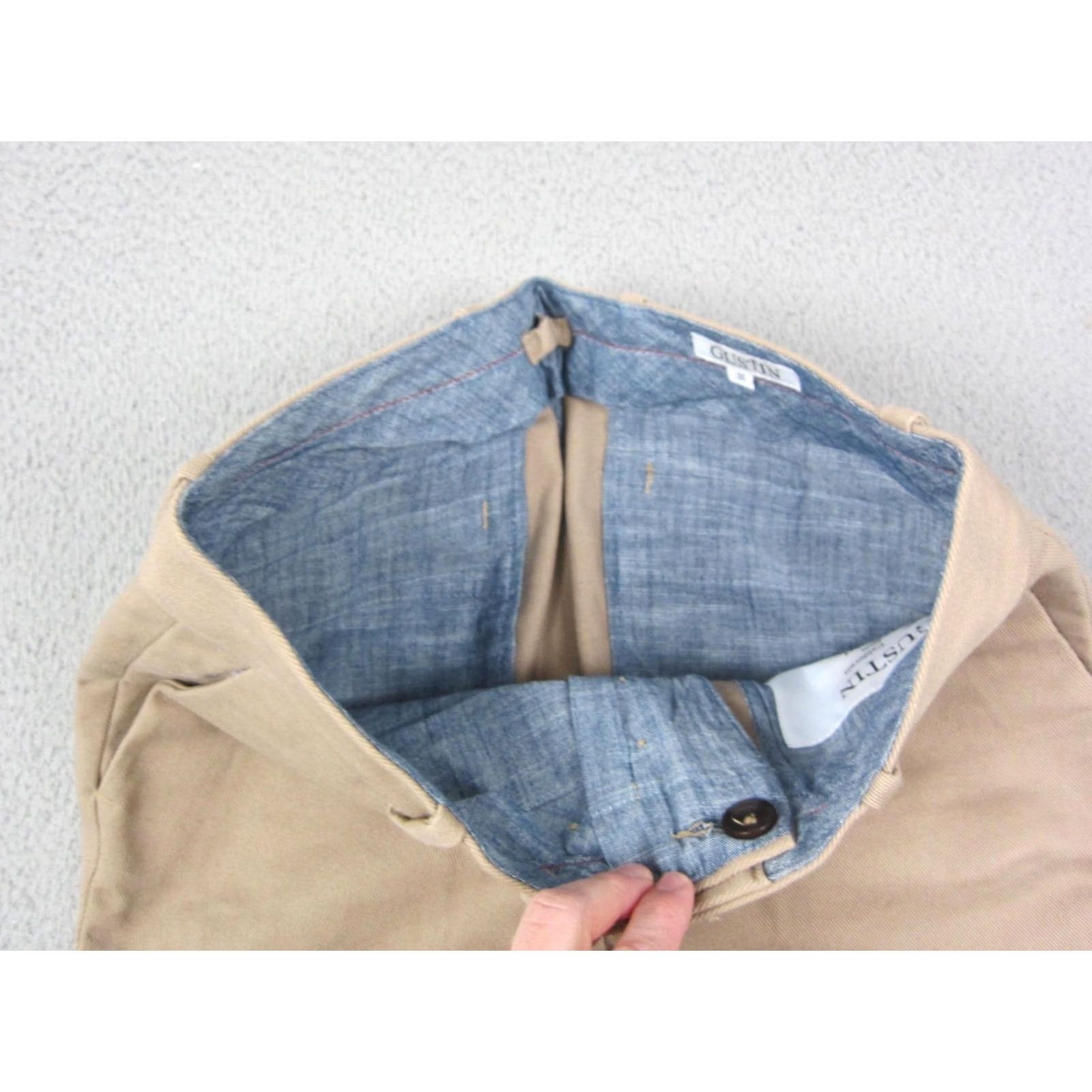 Gustin Gustin Pants Mens 31 Brown Slim Fit Washed Straight Chino Button Fly Made USA Size US 31 - 4 Thumbnail