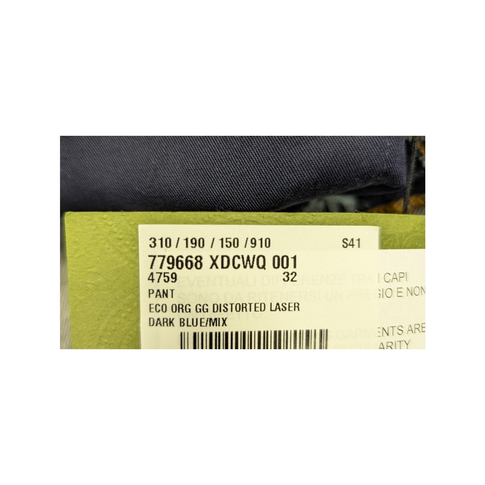 Gucci o1rshd1 ECO Org GG Distorted Laser Pant in Dark Blue Size US 32 / EU 48 - 21 Thumbnail