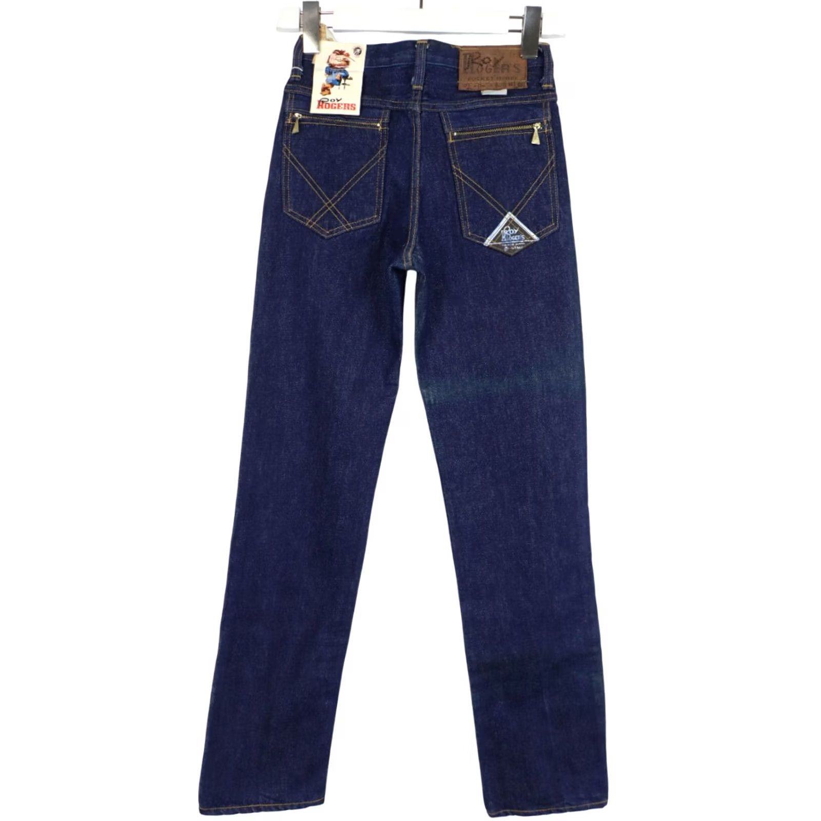 Vintage ROY ROGERS Jeans Women's W26/L32 Raw Dark Blue Denim Zipped Pocket Zip Fly Size 26" / US 2 / IT 38 - 2 Thumbnail