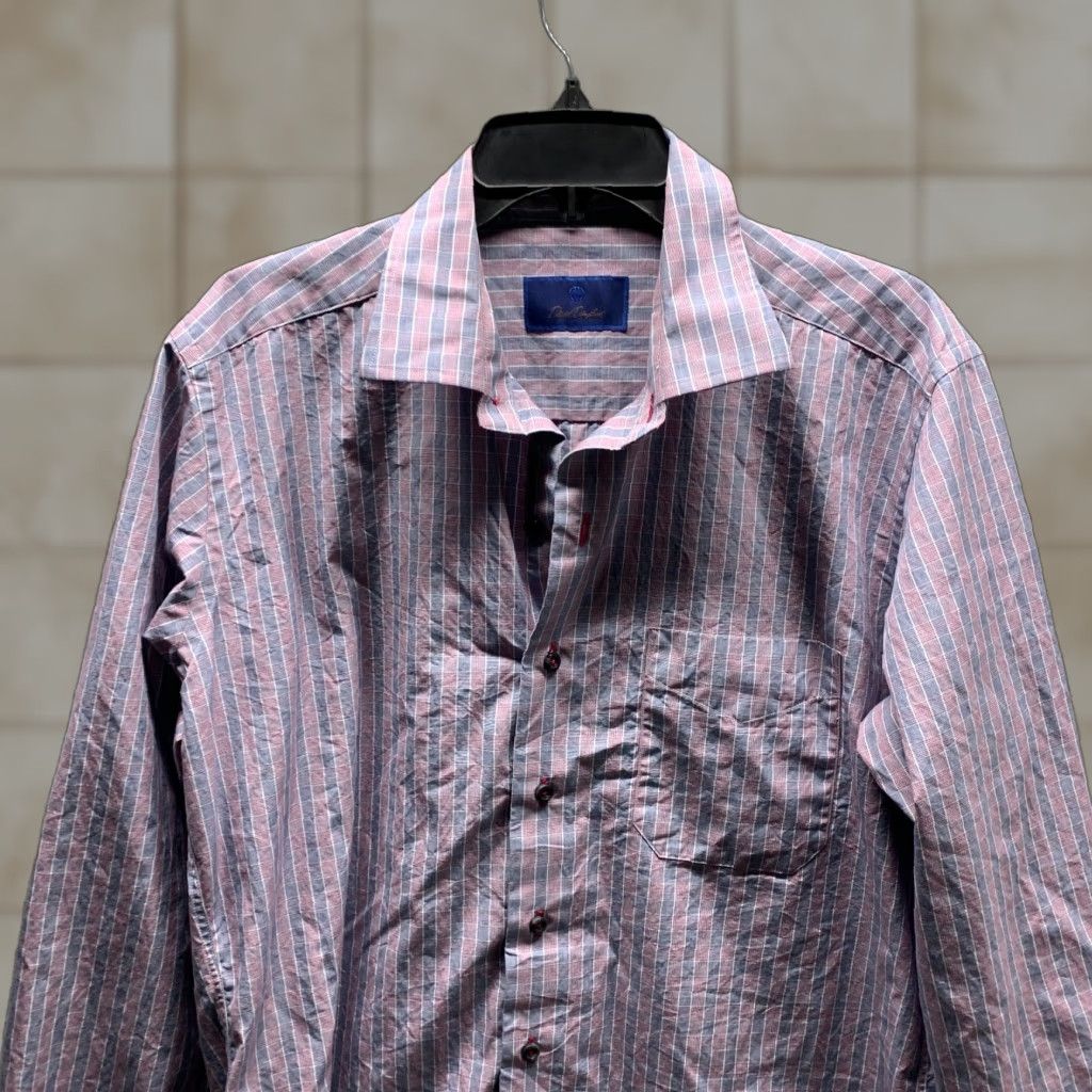 David Donahue **David Donahue Red Plaid Button-Up Shirt Adult Large Cotton** User: David Donahue Red Plaid Button-Up Shirt Adult Large Cotton Size 42R - 1 Thumbnail