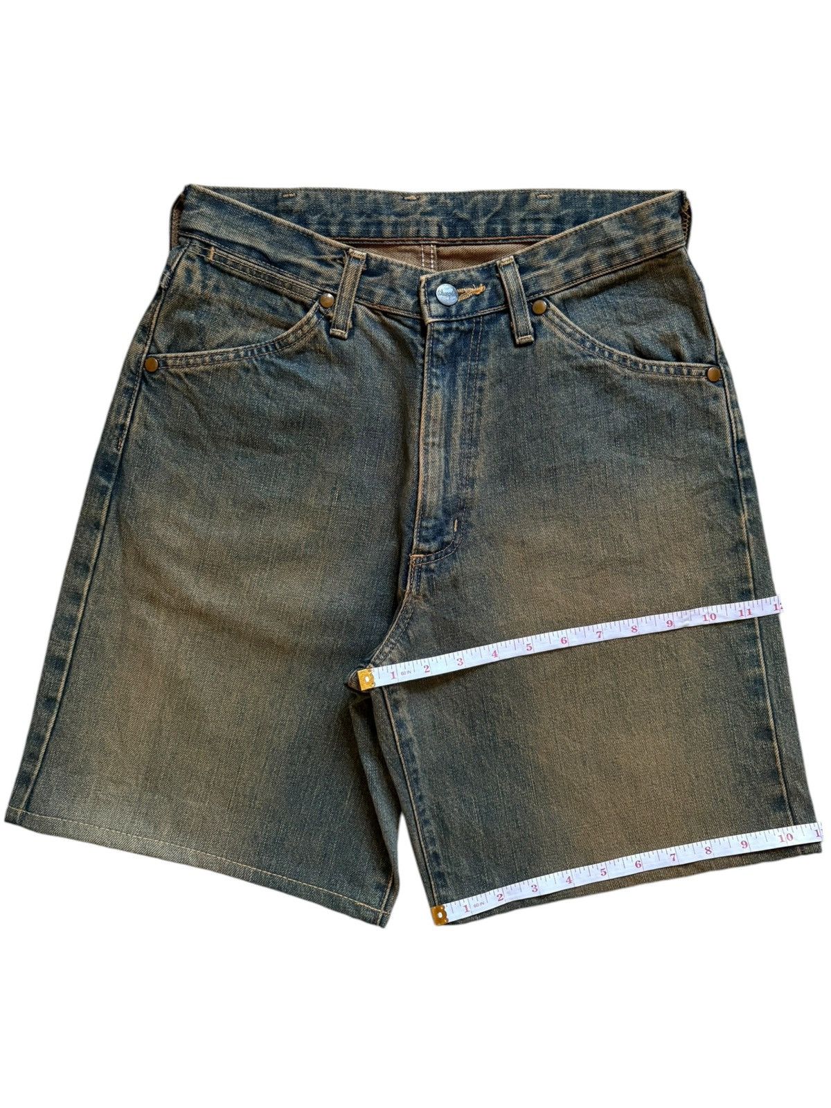 Wrangler Vintage Wrangler Blue Bell Selvedge Mud Wash Jean Short Size US 27 - 17 Thumbnail