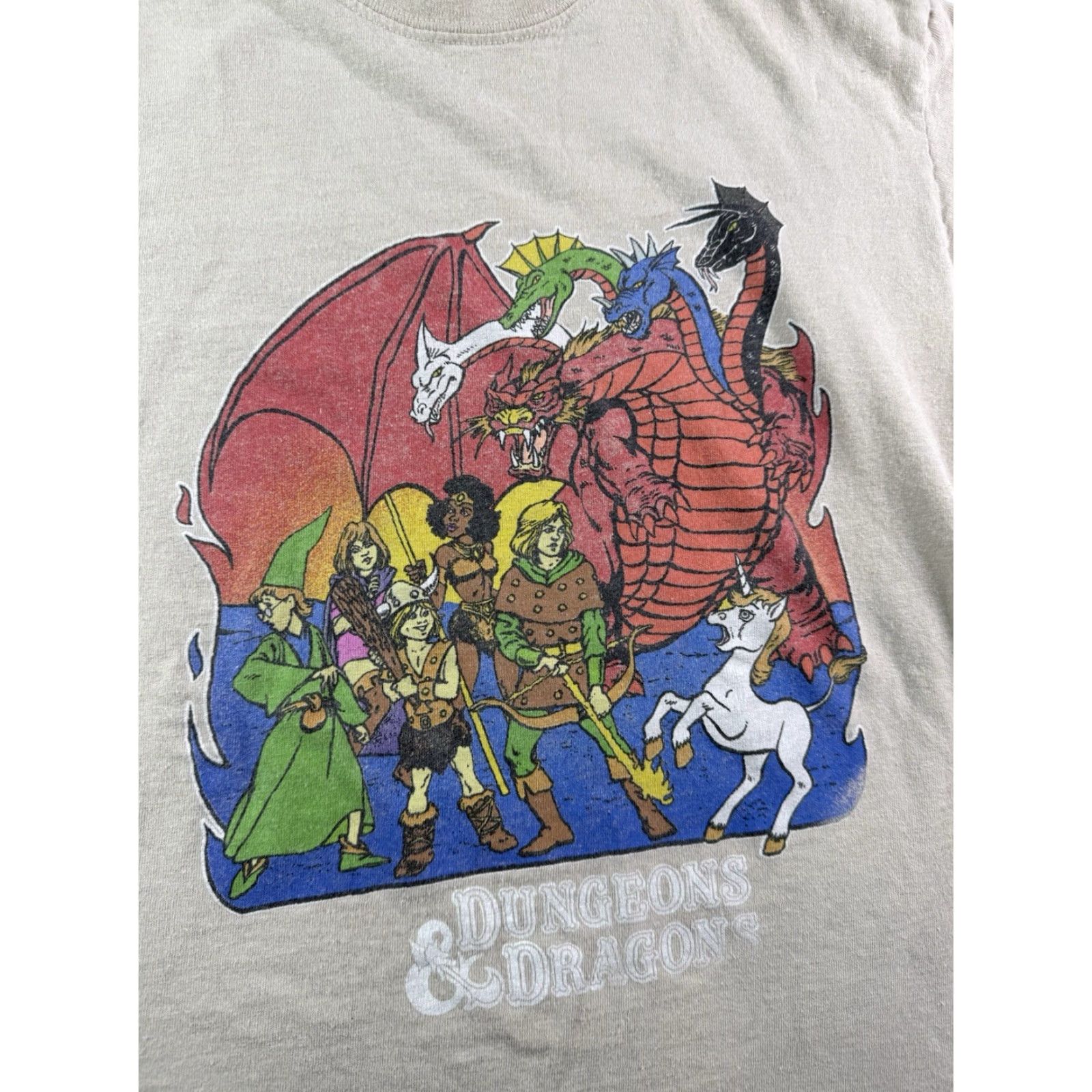 Vintage Dungeons & Dragons T-shirt 2019 Graphic Crew Neck Short Sleeve Small Unisex Adults Brown Dragon Wizard Art Retro Vintage No Size US S / EU 44-46 / 1 - 2 Thumbnail