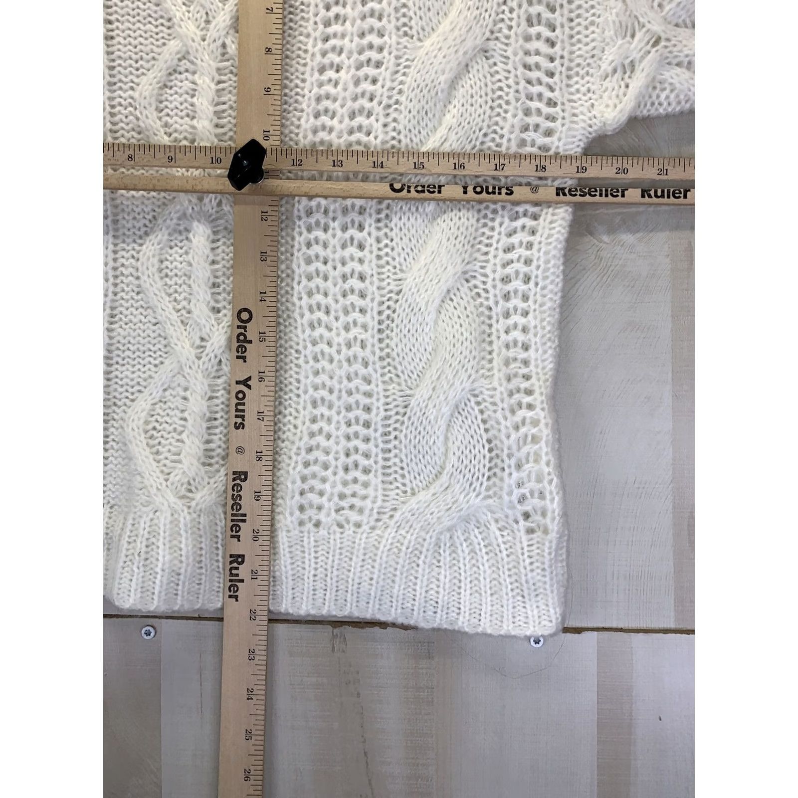 Vintage So Juniors Ivory White Cable Open Knit Boat Neck Sweater XS NWT-10386 Size XS / US 0-2 / IT 36-38 - 5 Thumbnail