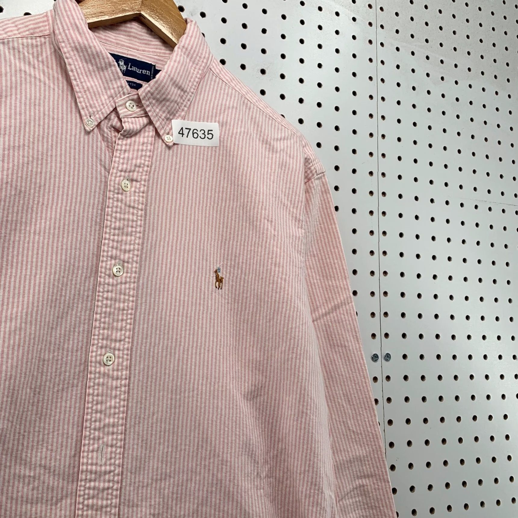 Ralph Lauren Ralph Lauren Button-Up Shirt Mens 2XL Pink Striped Button-Down Casual 17 34 Vintage? Actually Vintage is No in specs so skip Size US XXL / EU 58 / 5 - 7 Thumbnail