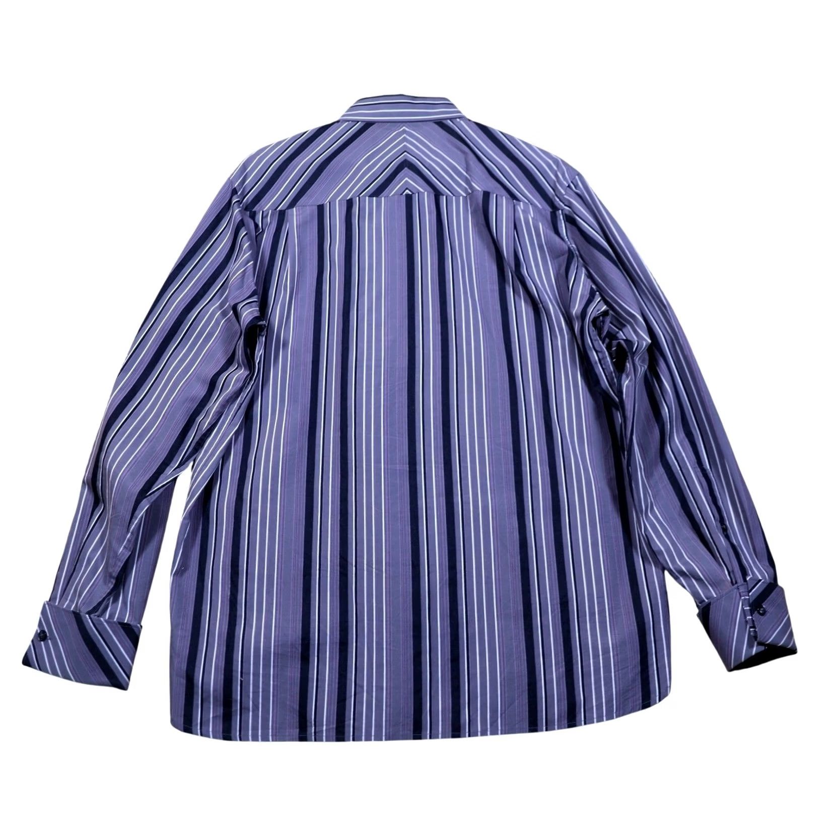 Perry Ellis Perry Ellis Mens L Striped Button Down Long Sleeve Dress Shirt Purple Size 42R - 6 Thumbnail